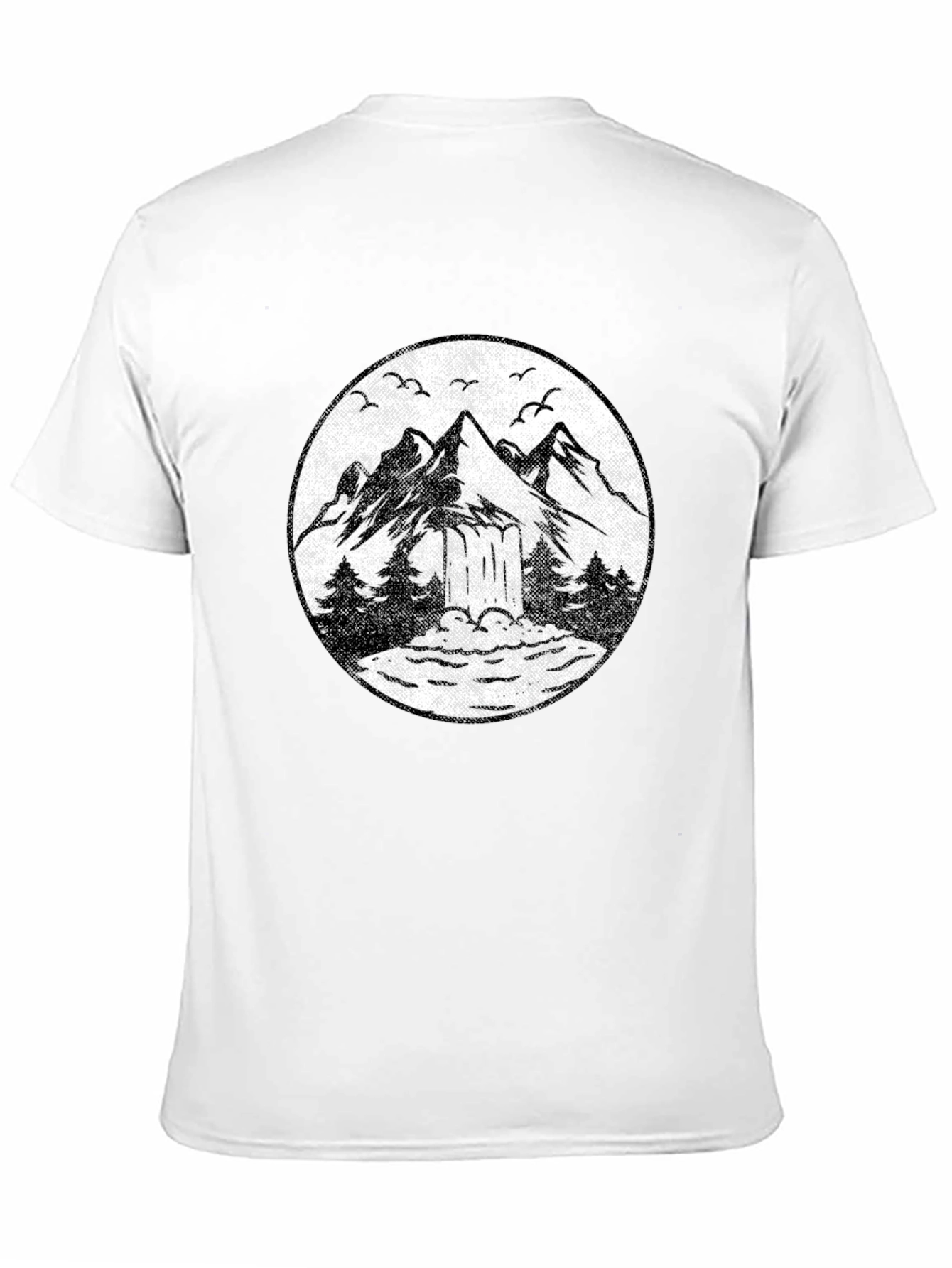 Mountain Scene Graphic Tee - Black Unisex T-Shirt