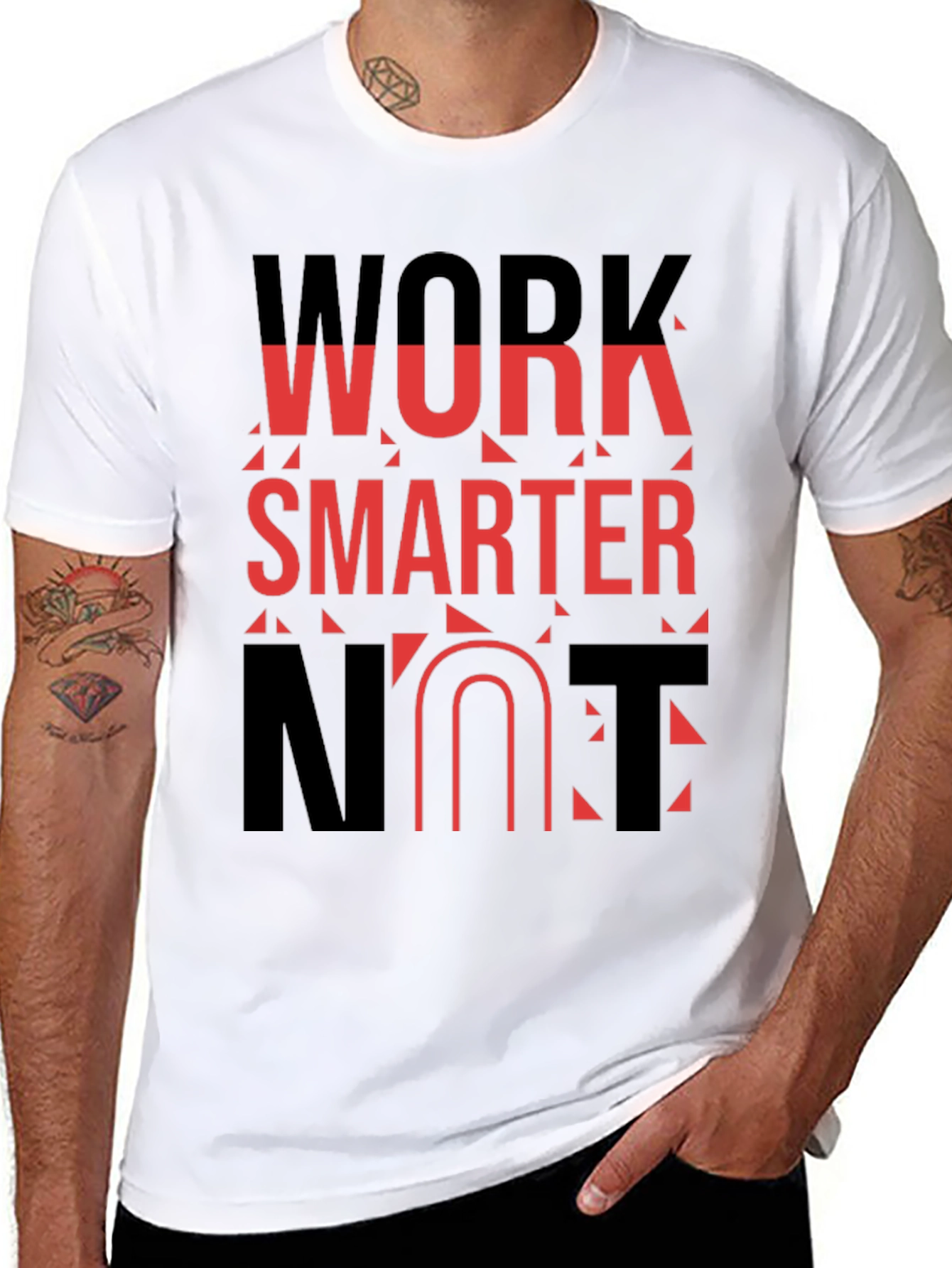 Work Smarter T-Shirt - Black Bold Graphic Tee