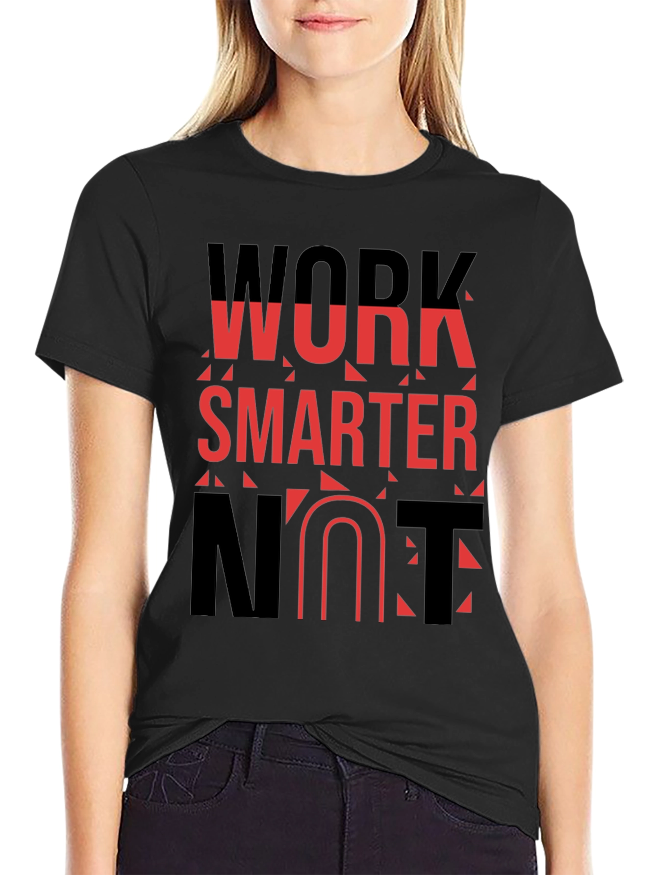 Work Smarter T-Shirt - Black Bold Graphic Tee