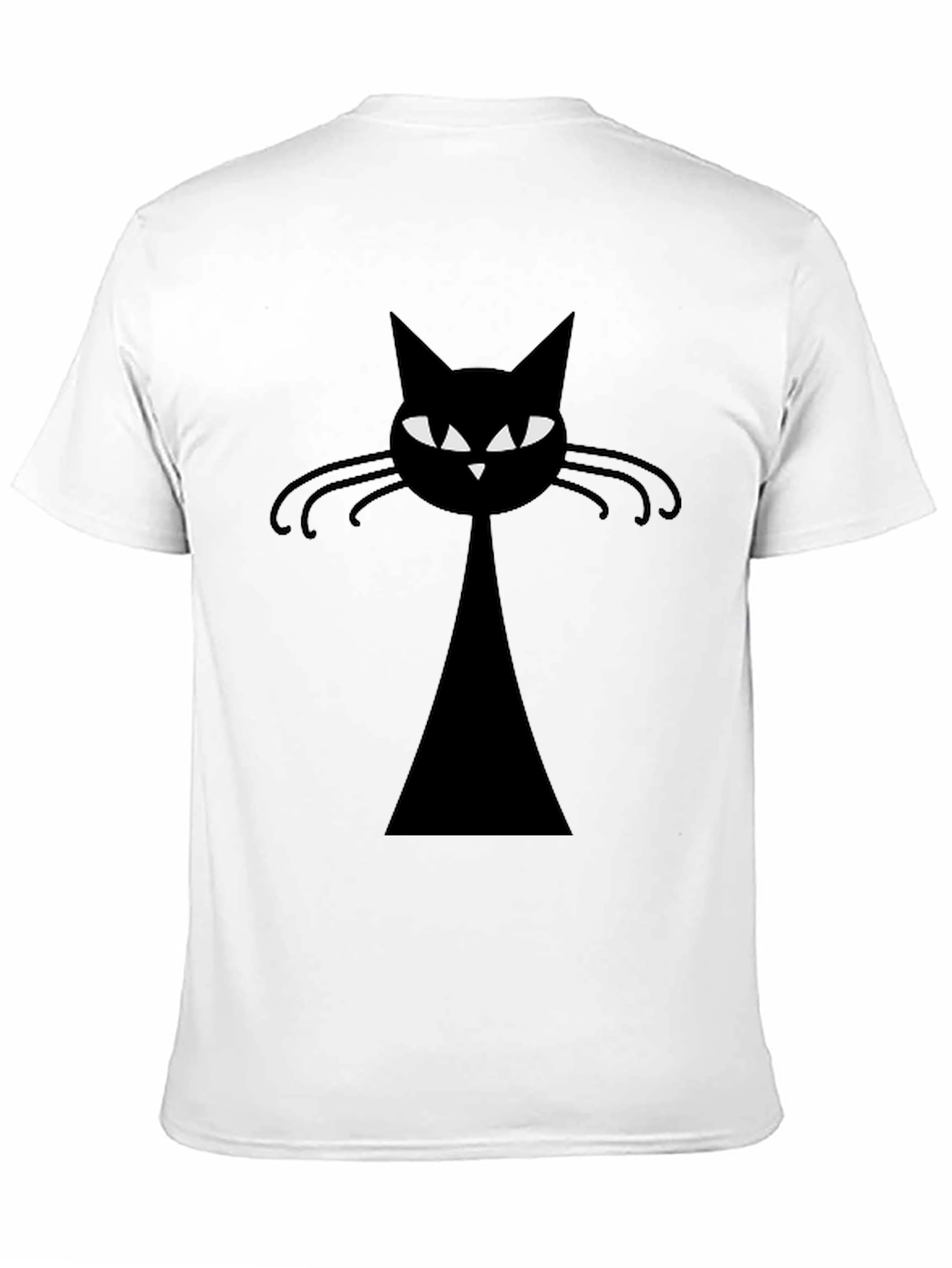 Retro Black Cat Graphic Tee - Mens Casual T-Shirt