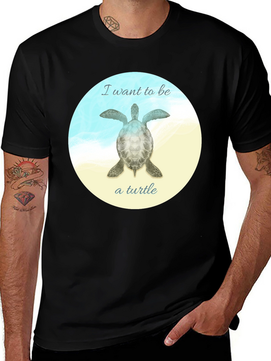 I Want to Be a Turtle T-Shirt - Black