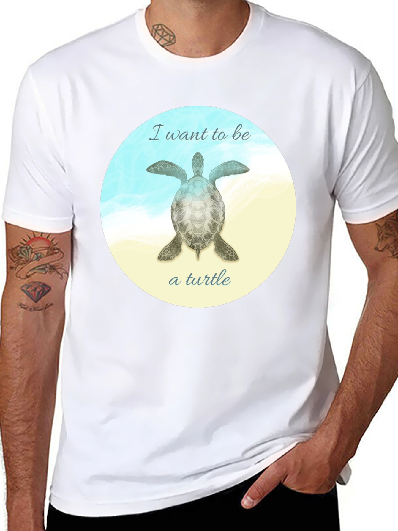 I Want to Be a Turtle T-Shirt - Black