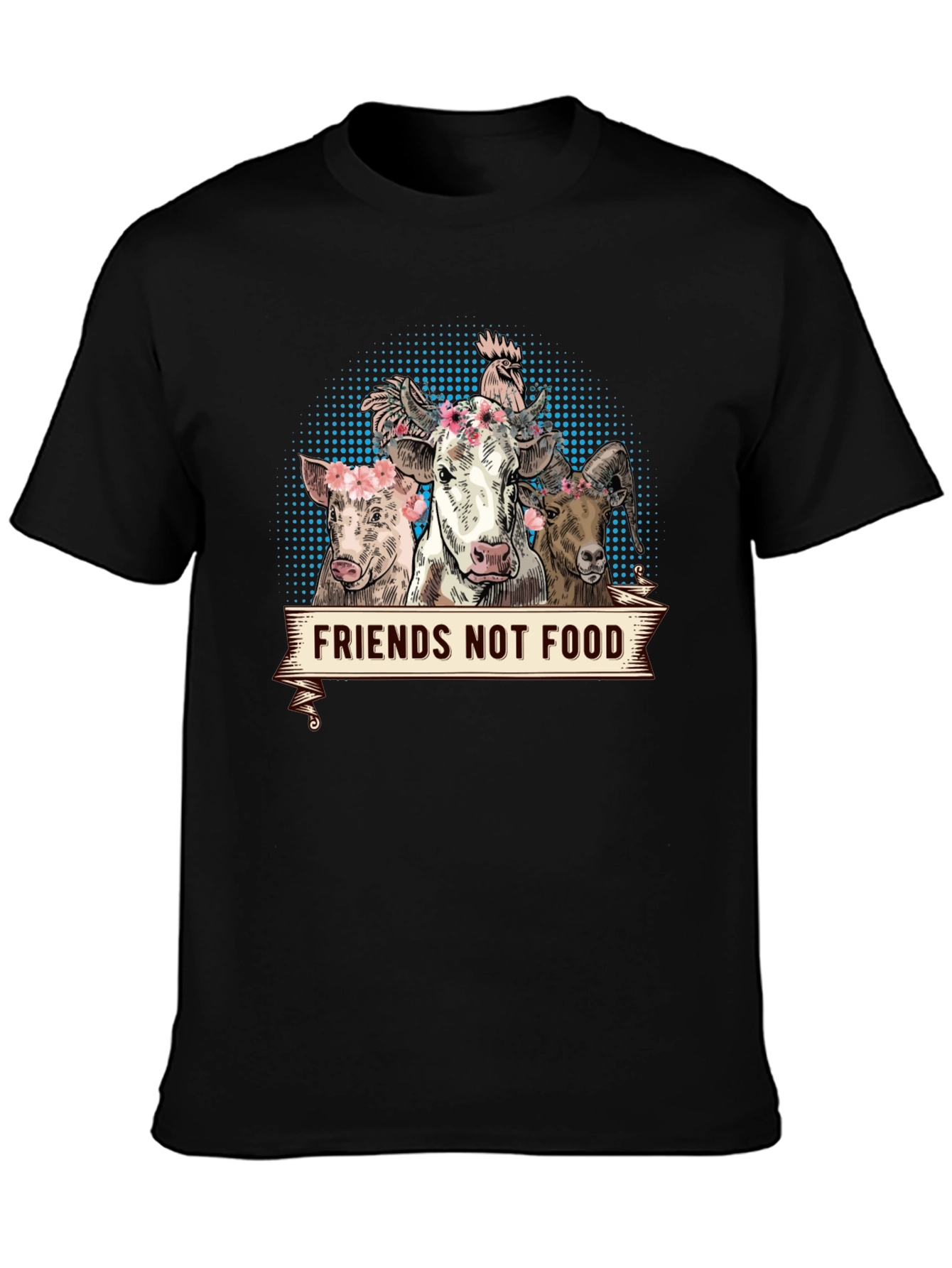 Friends Not Food Vegan Animal Rights T-Shirt