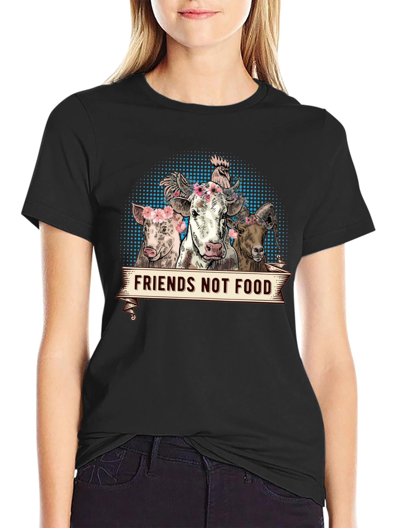 Friends Not Food Vegan Animal Rights T-Shirt
