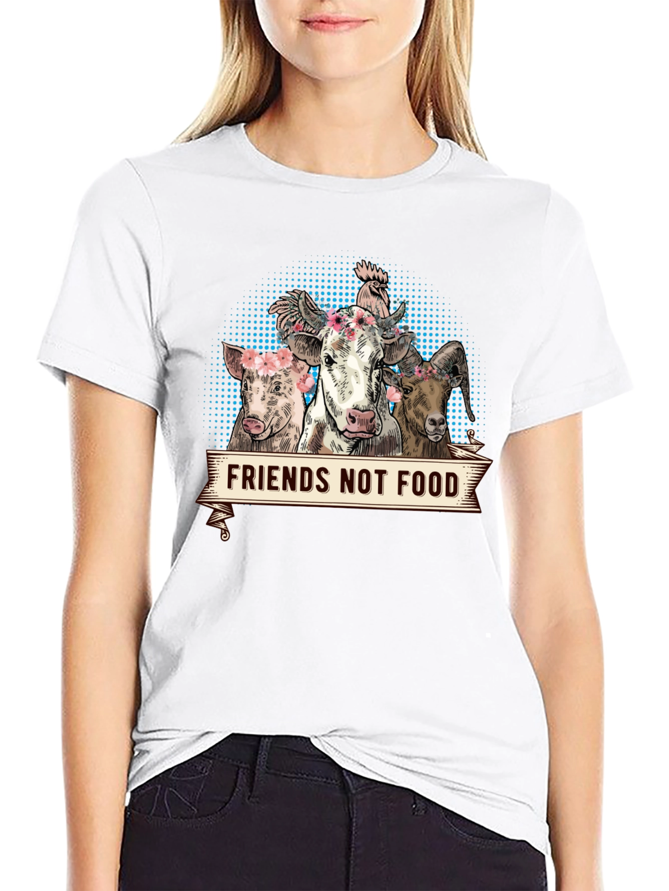 Friends Not Food Vegan Animal Rights T-Shirt