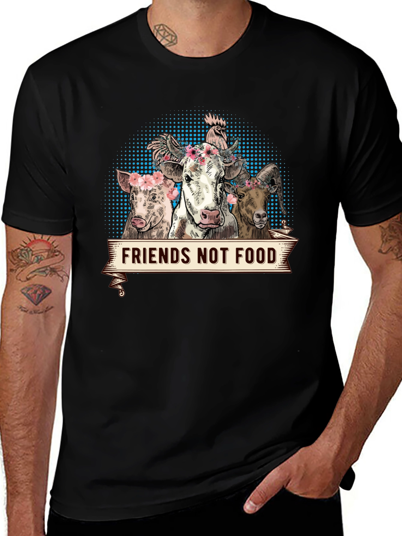Friends Not Food Vegan Animal Rights T-Shirt