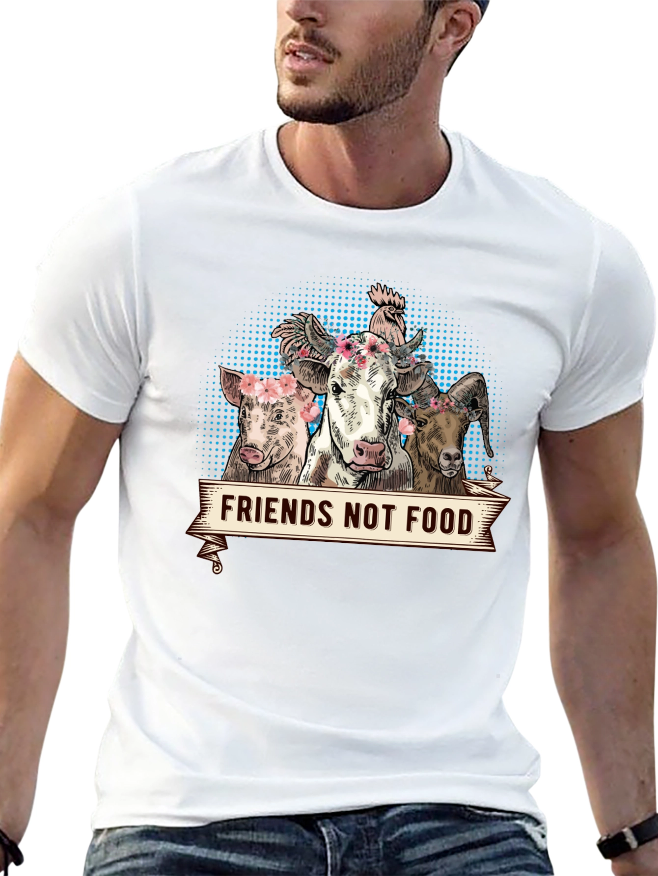 Friends Not Food Vegan Animal Rights T-Shirt