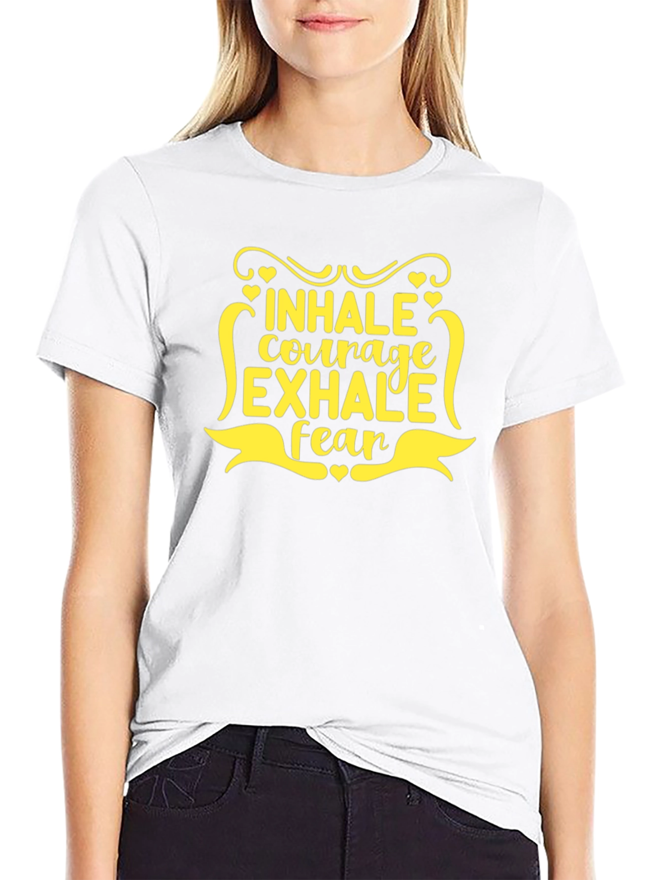 Inhale Courage Exhale Fear Black T-Shirt