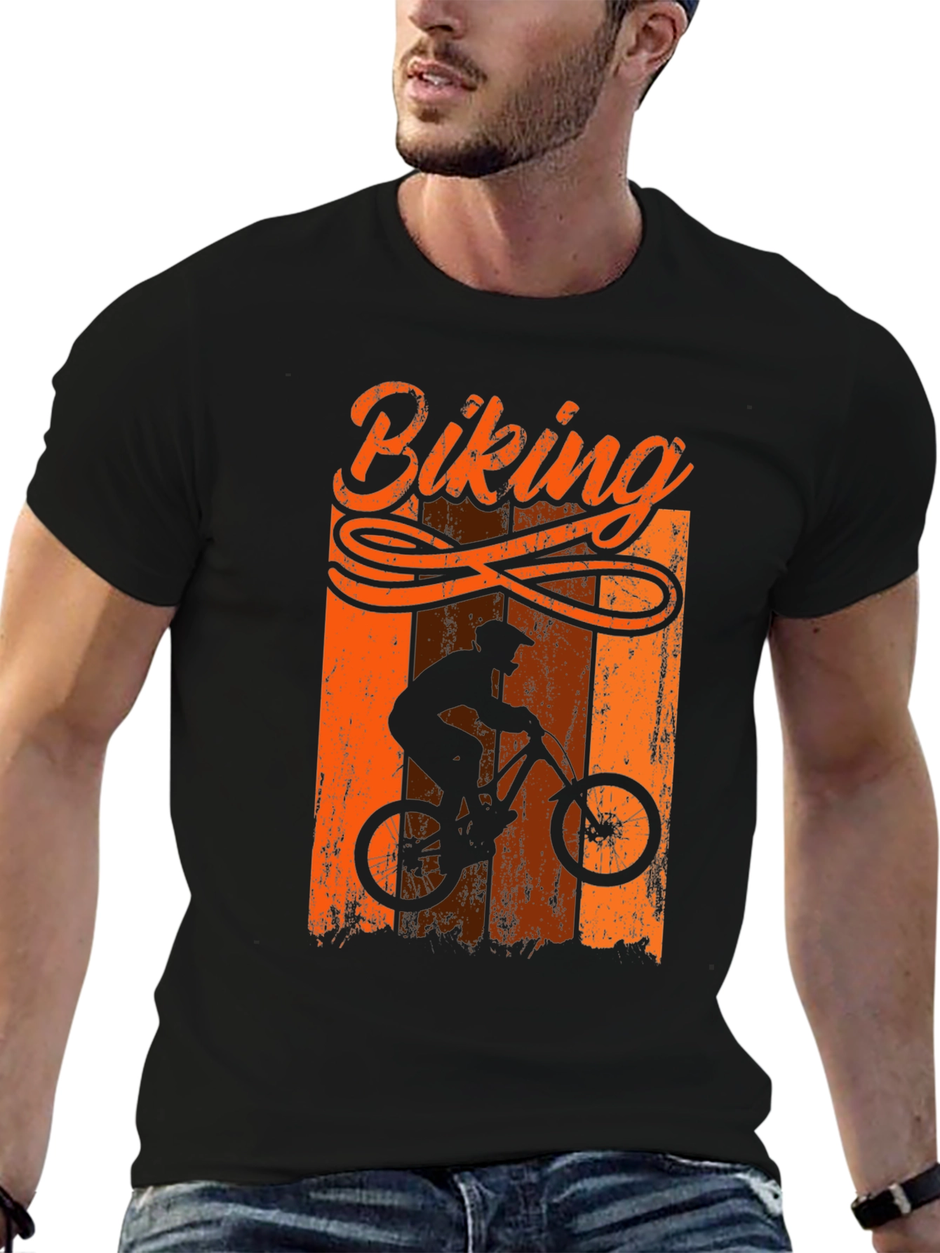 Biking T-Shirt - Mountain Bike Silhouette Tee