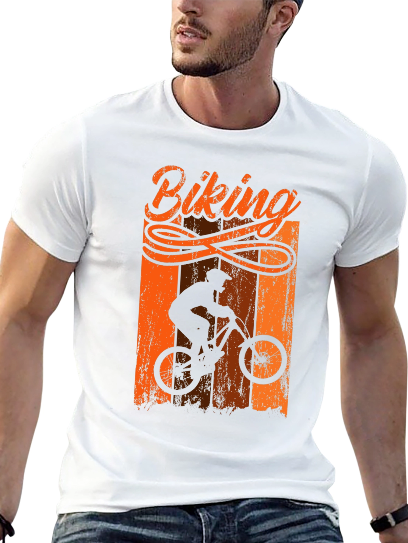 Biking T-Shirt - Mountain Bike Silhouette Tee