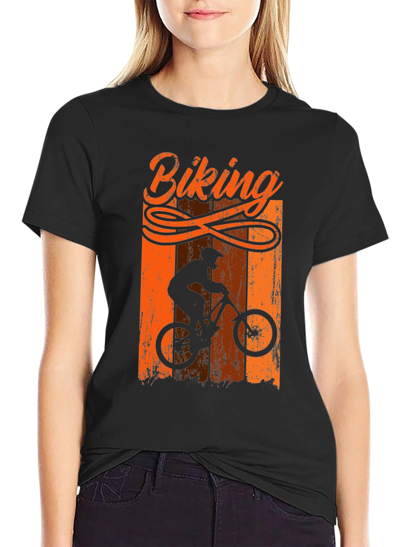 Biking T-Shirt - Mountain Bike Silhouette Tee
