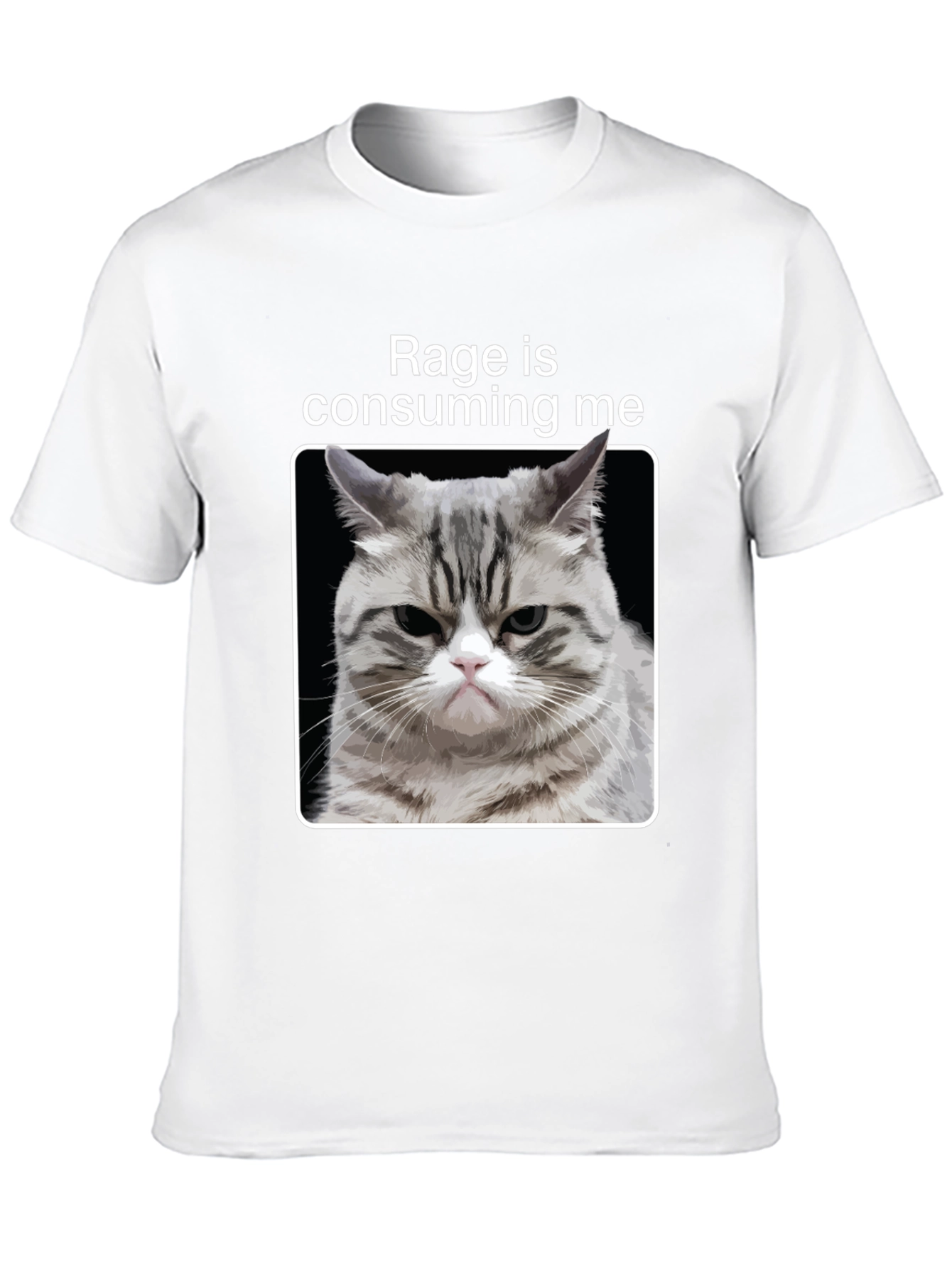Rage Cat Graphic T-Shirt - Funny Kitten Tee