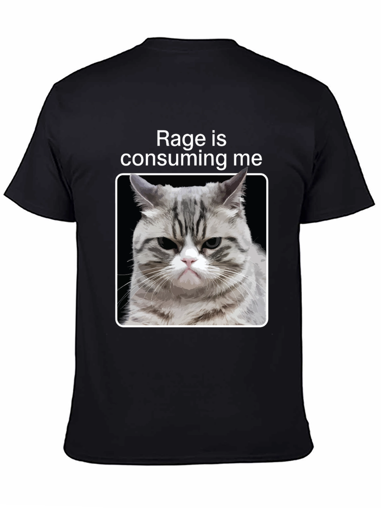 Rage Cat Graphic T-Shirt - Funny Kitten Tee