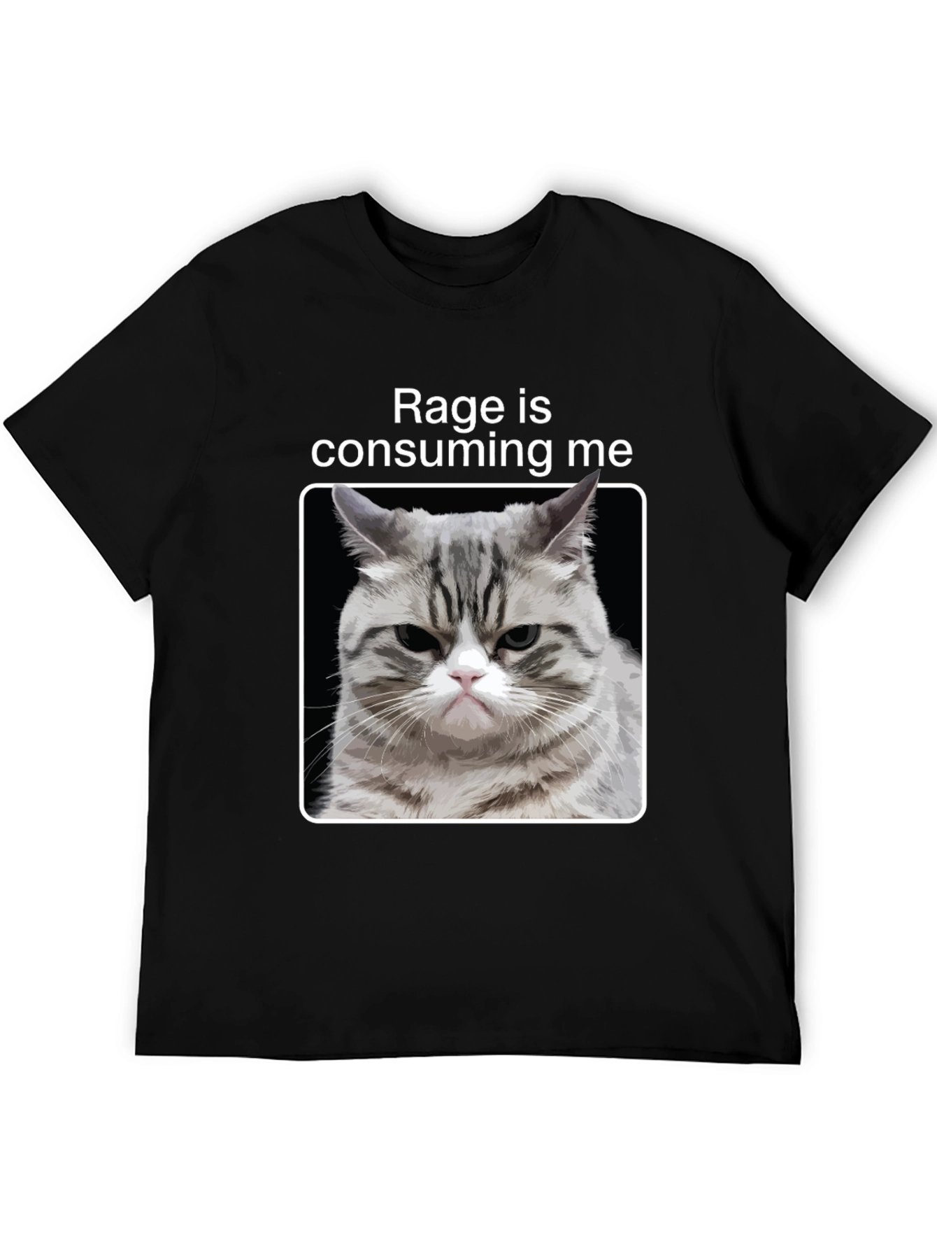 Rage Cat Graphic T-Shirt - Funny Kitten Tee