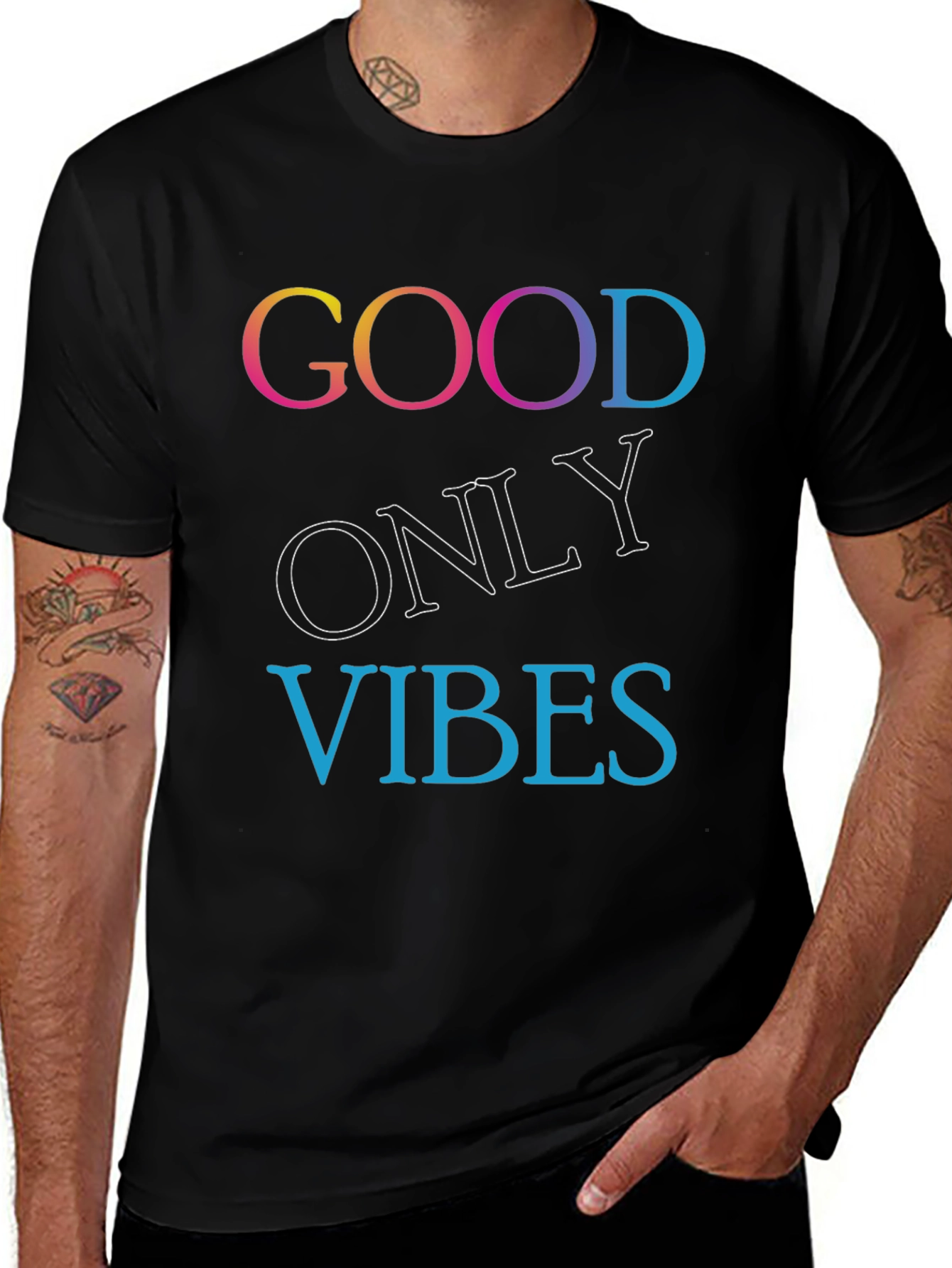 Good Only Vibes Black T-Shirt