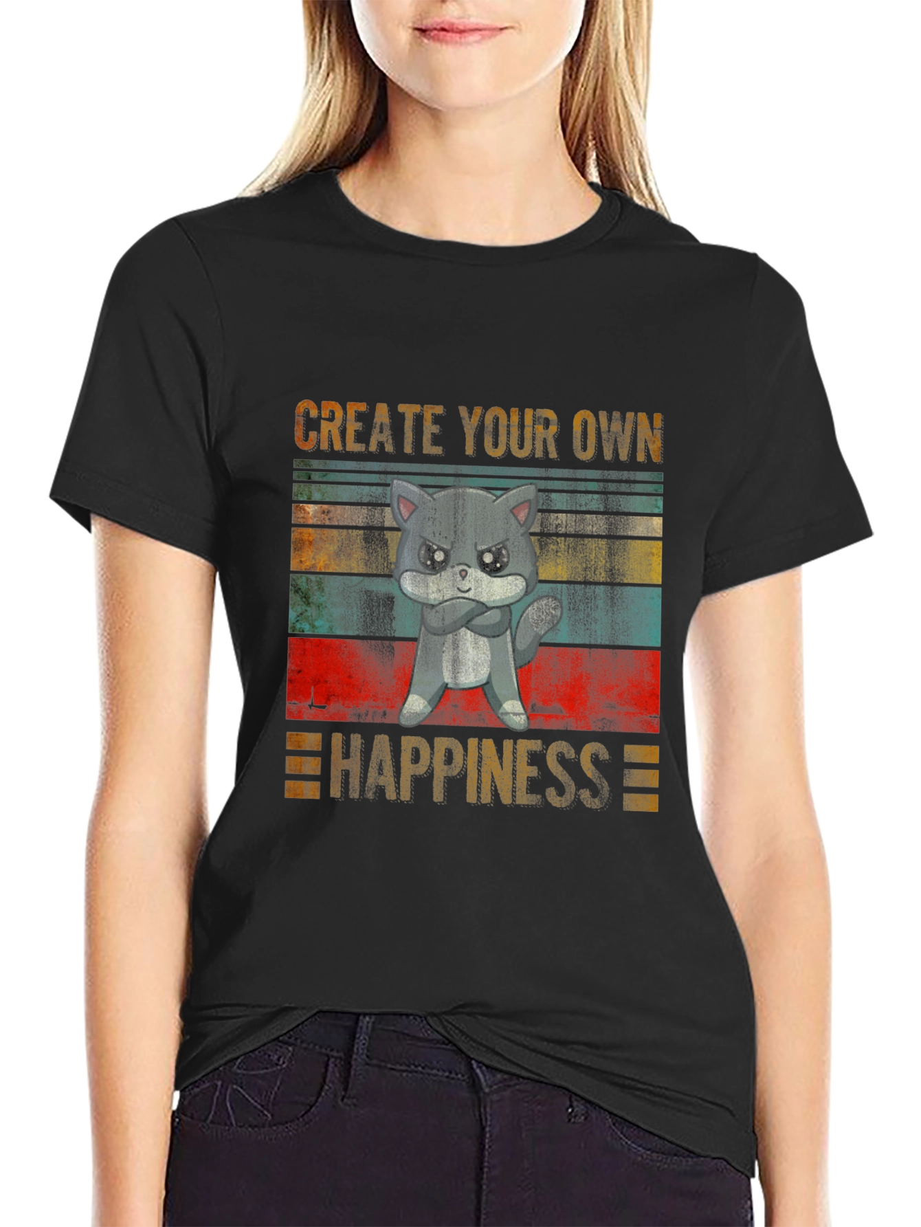 Create Your Own Happiness Grumpy Cat T-Shirt