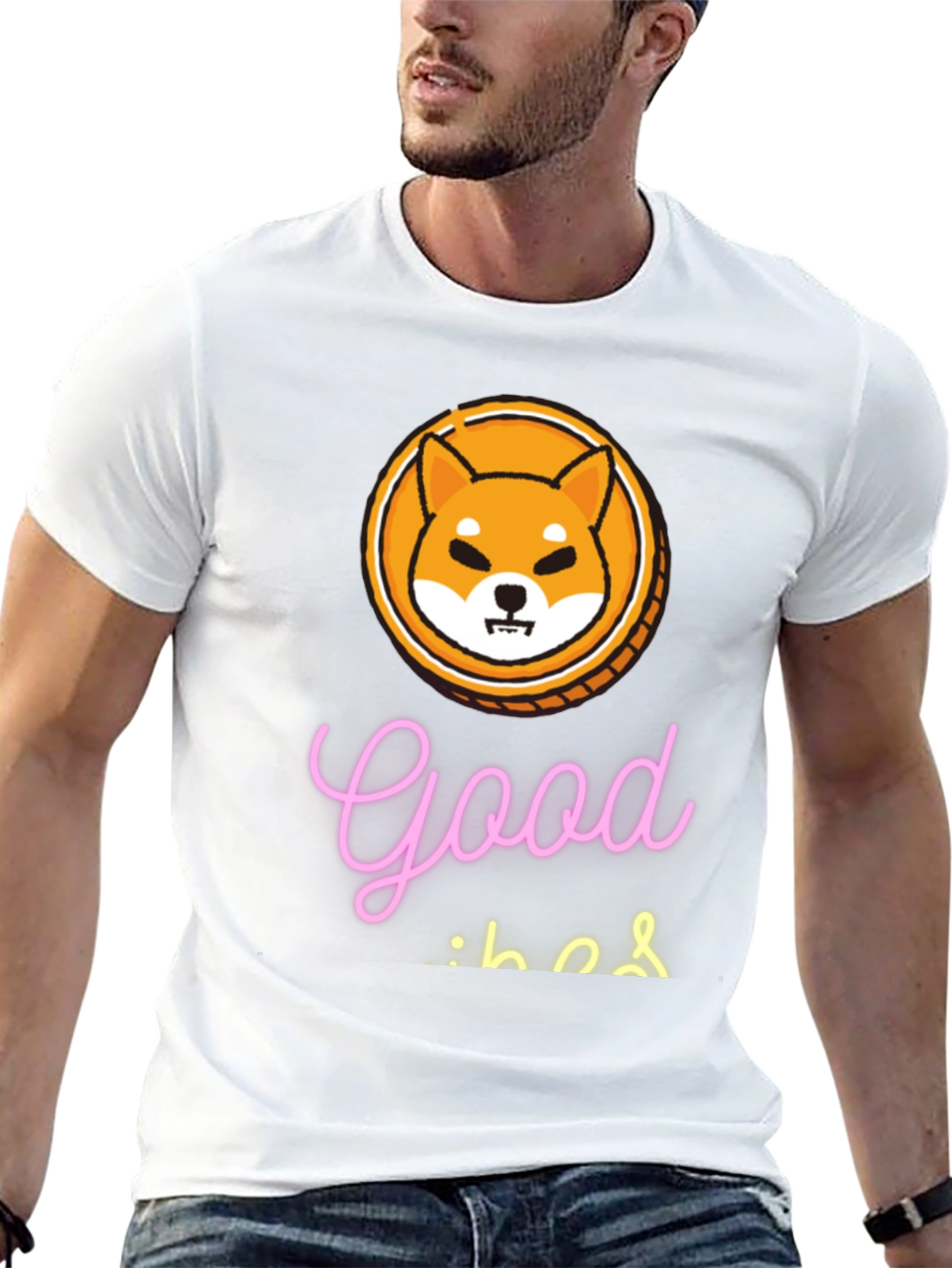 Good Vibes Shiba Coin Black T-Shirt