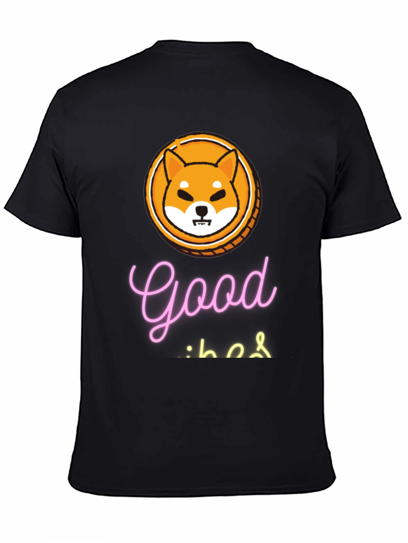 Good Vibes Shiba Coin Black T-Shirt