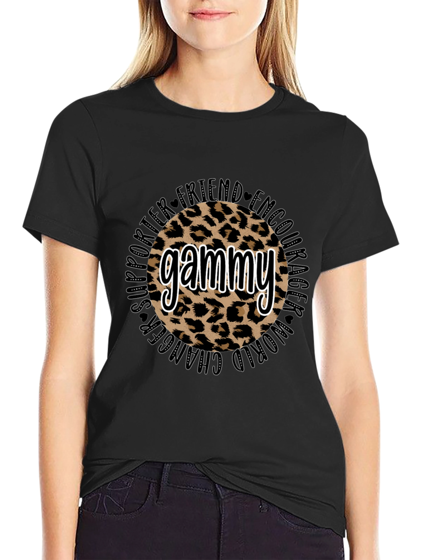 Gammy Leopard Print T-Shirt - Supporter Friend Encourager