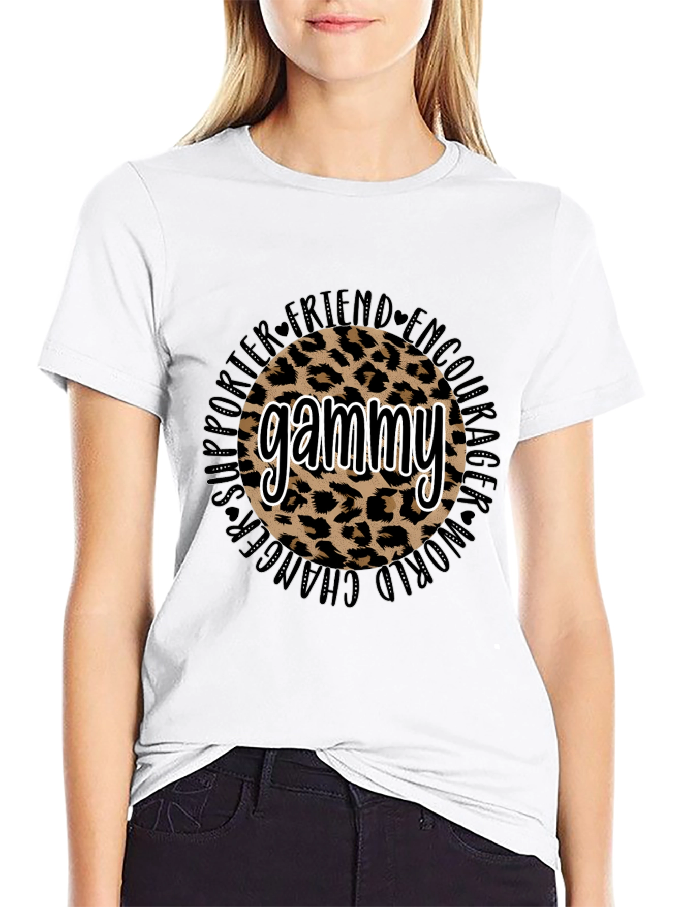 Gammy Leopard Print T-Shirt - Supporter Friend Encourager