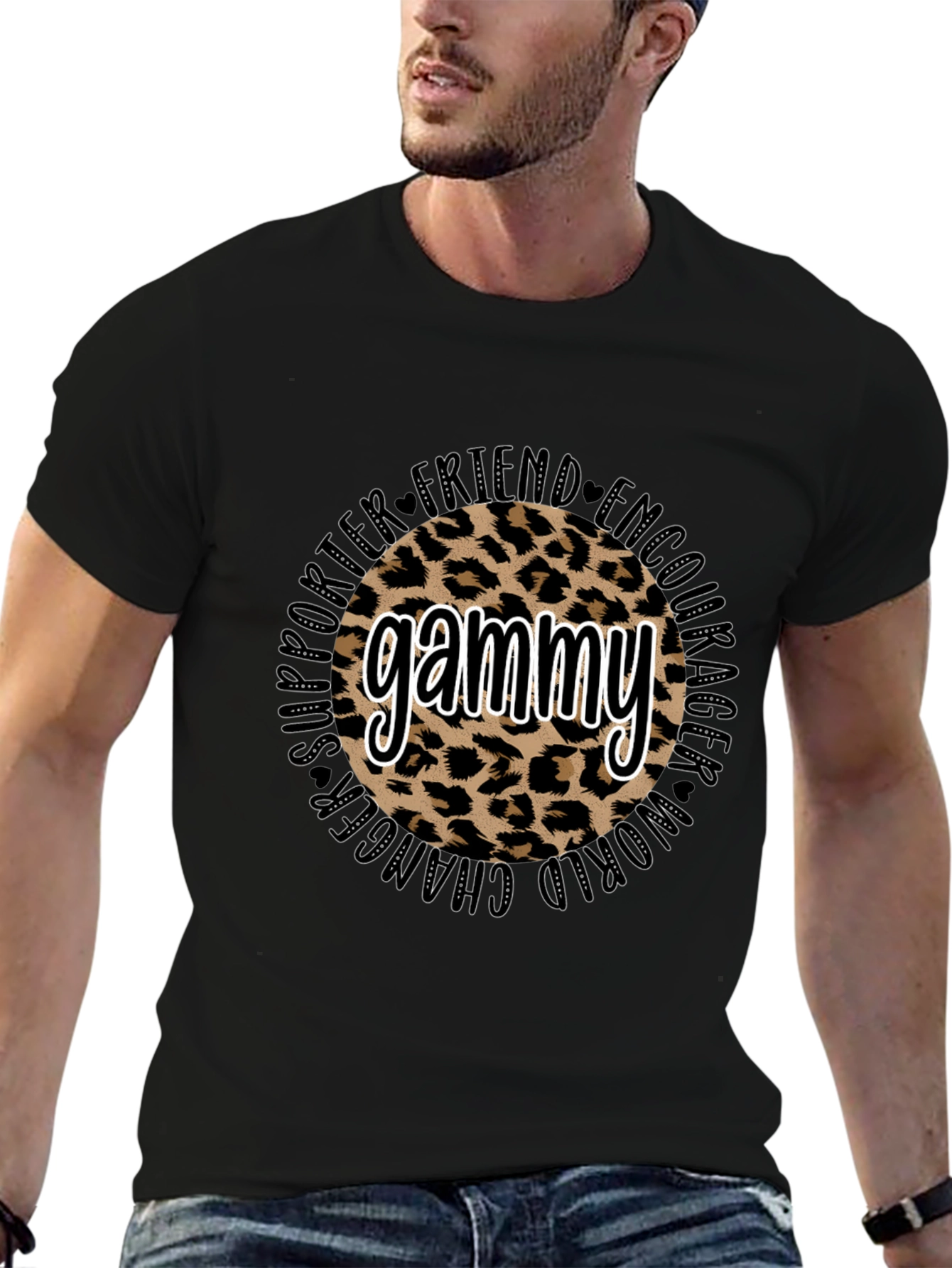 Gammy Leopard Print T-Shirt - Supporter Friend Encourager