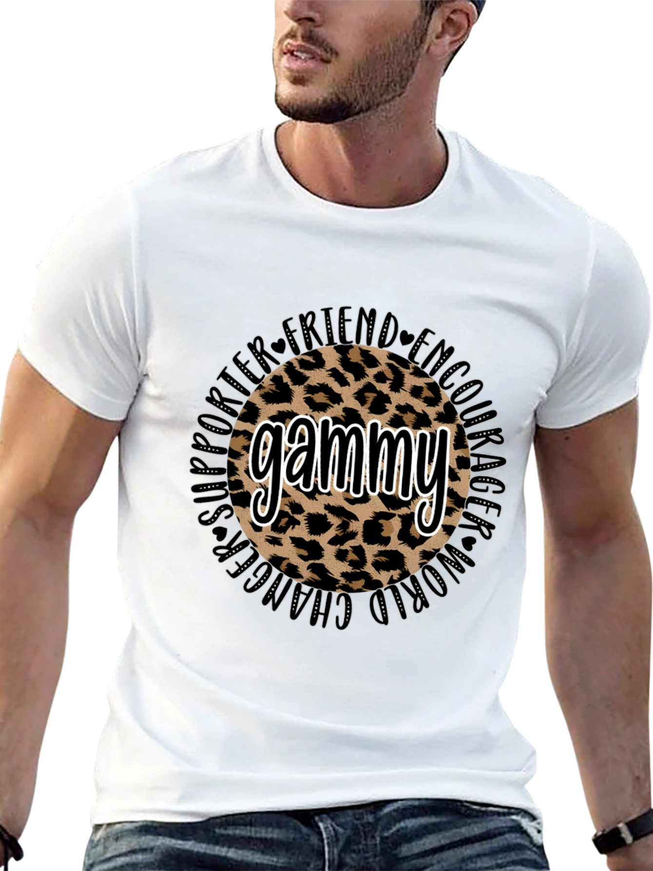Gammy Leopard Print T-Shirt - Supporter Friend Encourager