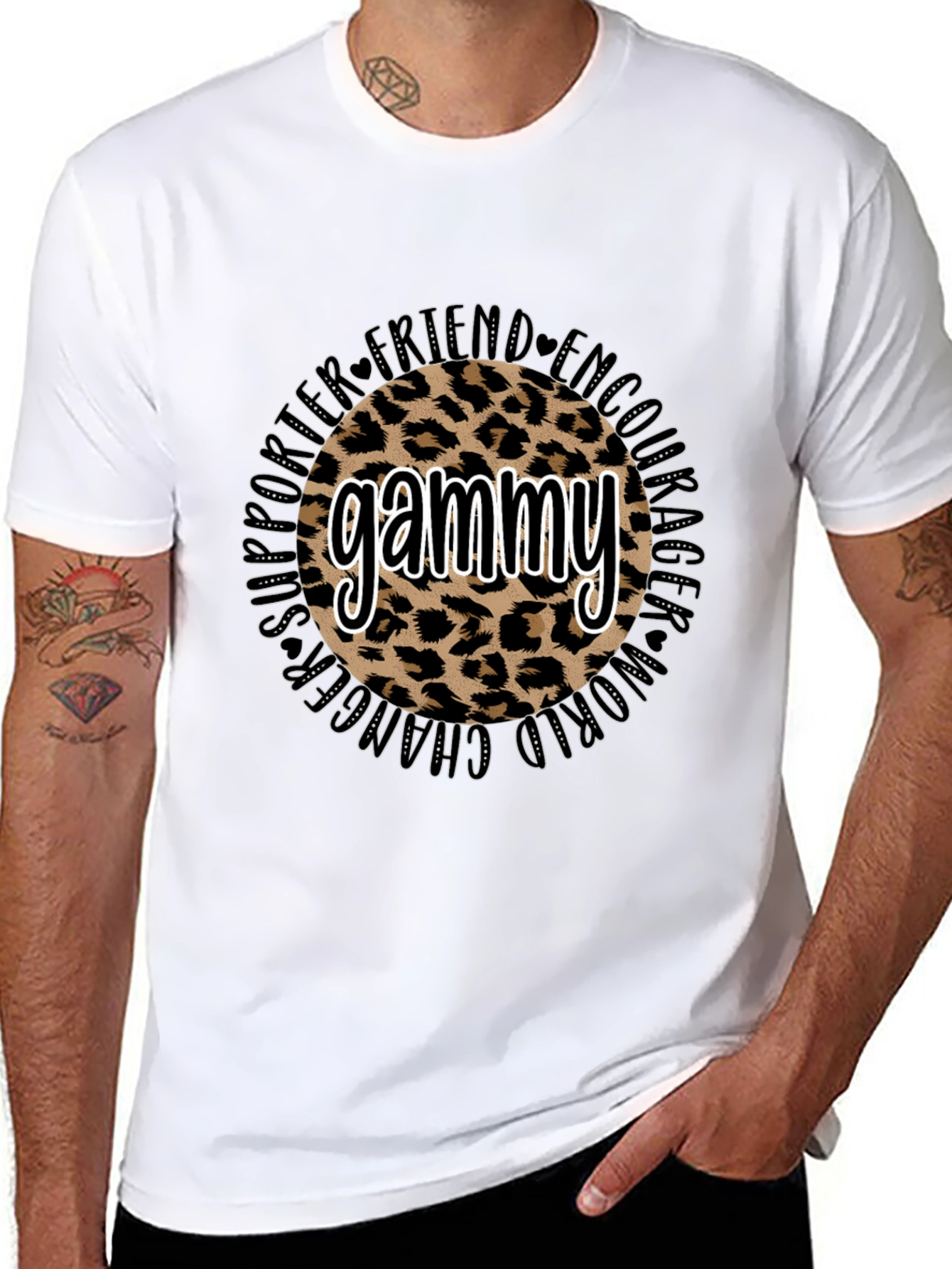 Gammy Leopard Print T-Shirt - Supporter Friend Encourager