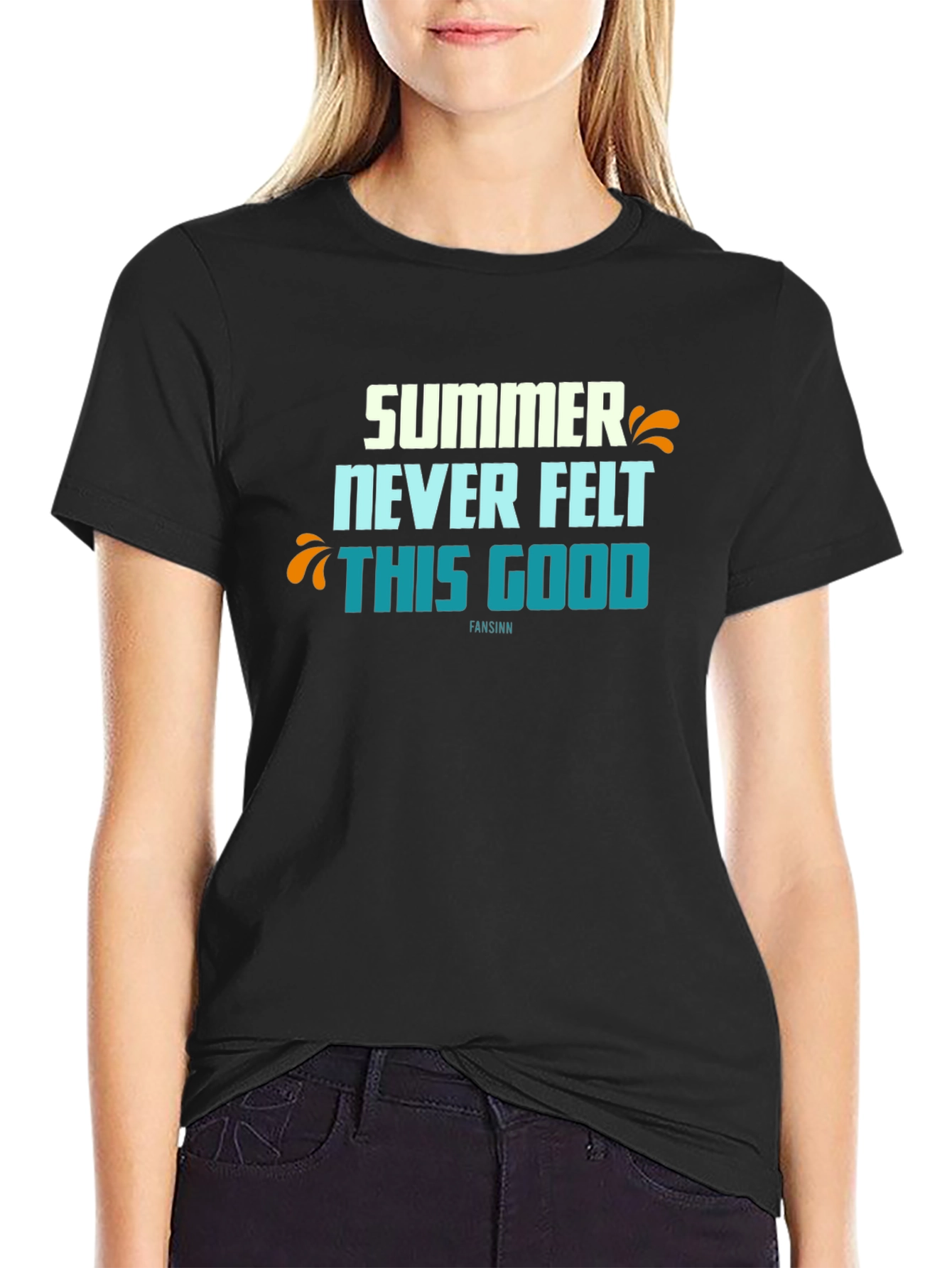 Summer Never Felt This Good Black Graphic Tee