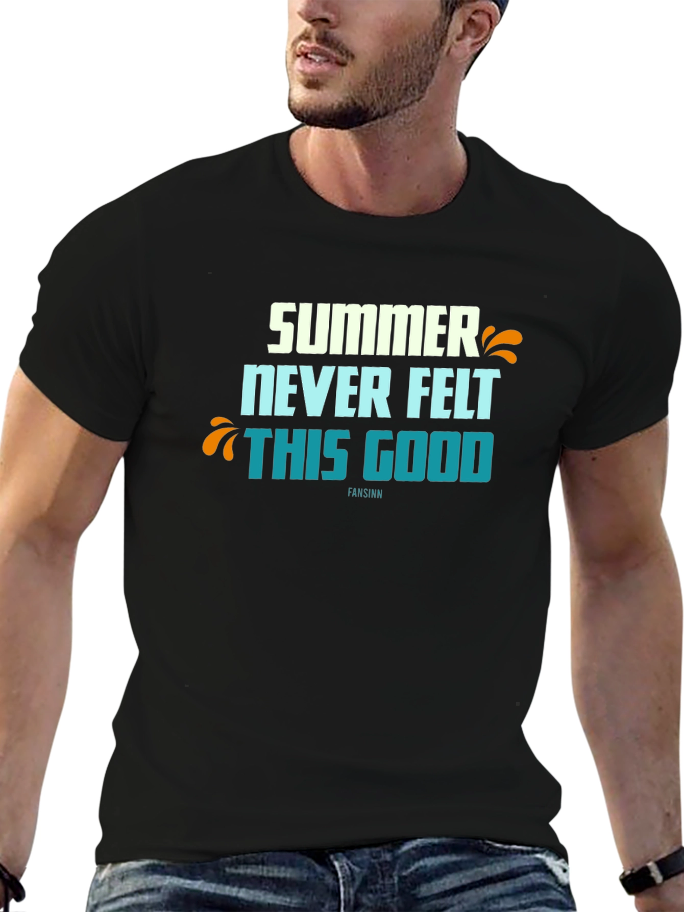 Summer Never Felt This Good Black Graphic Tee