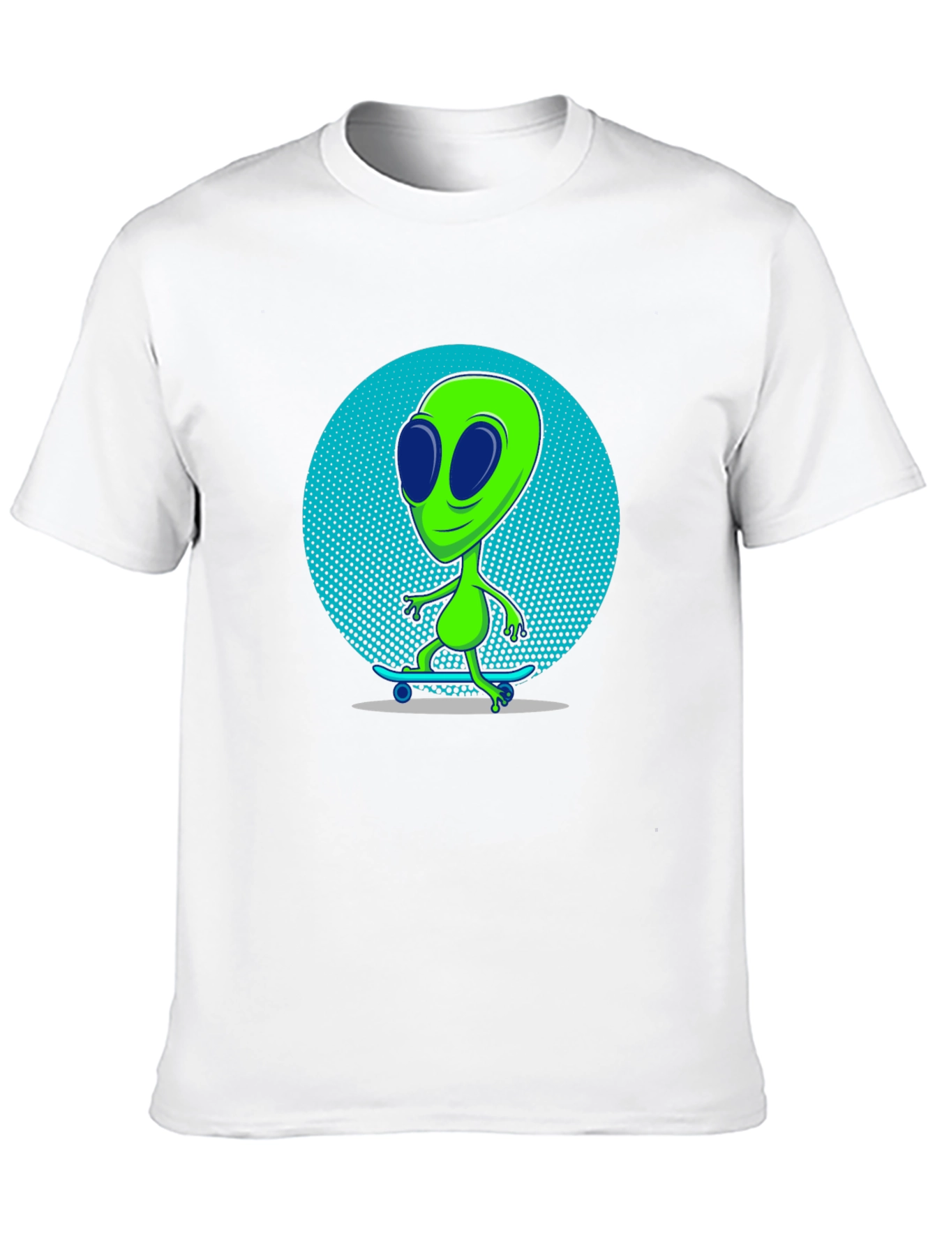 Alien Skateboarder Graphic T-Shirt - Black
