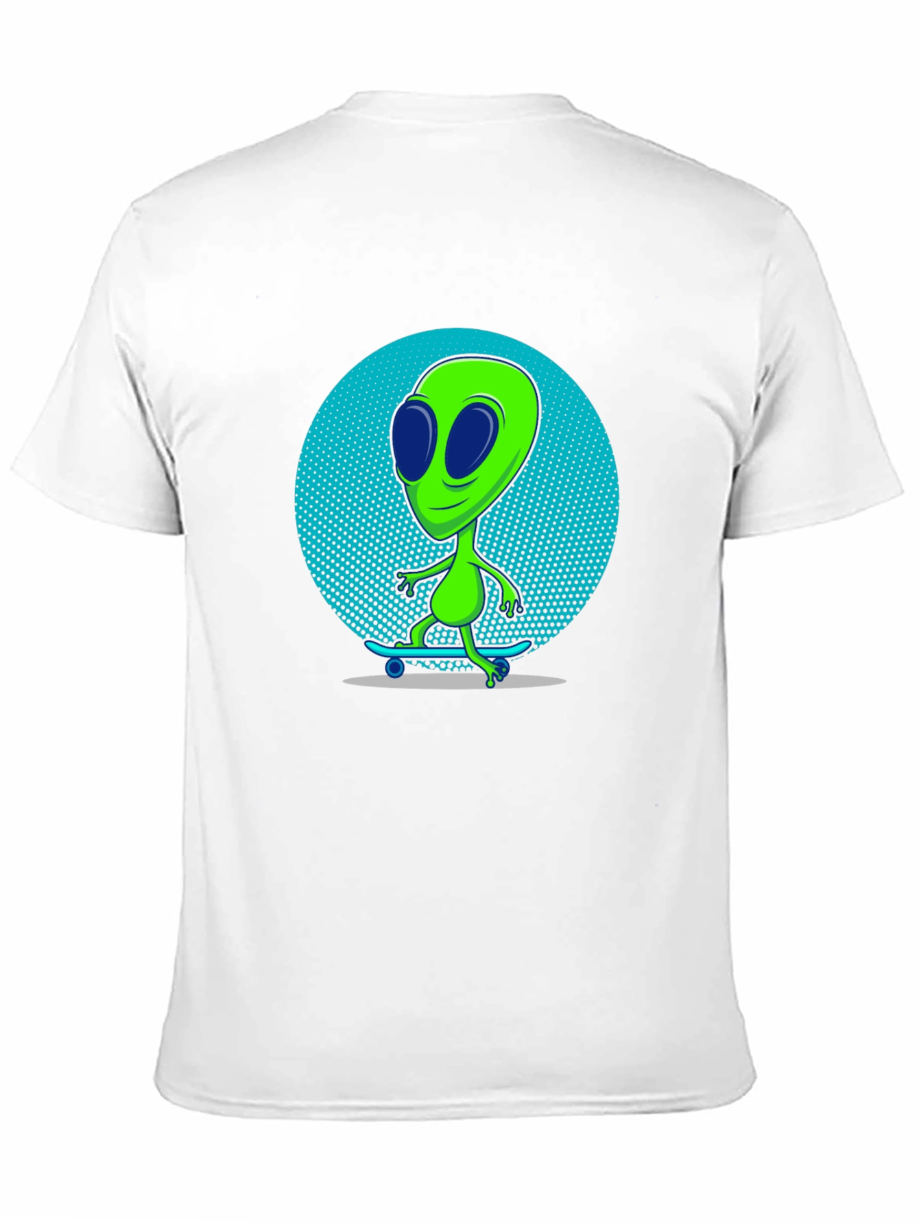 Alien Skateboarder Graphic T-Shirt - Black