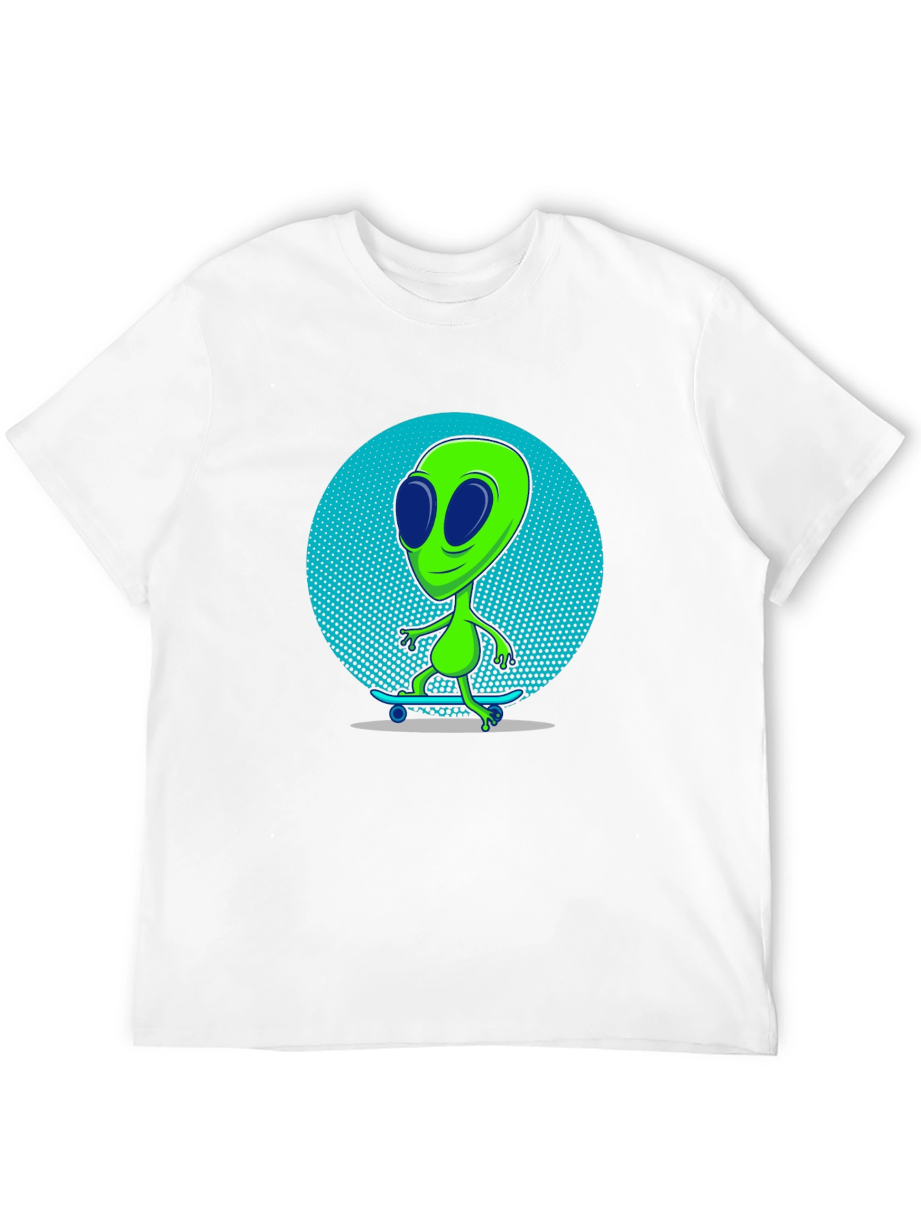 Alien Skateboarder Graphic T-Shirt - Black