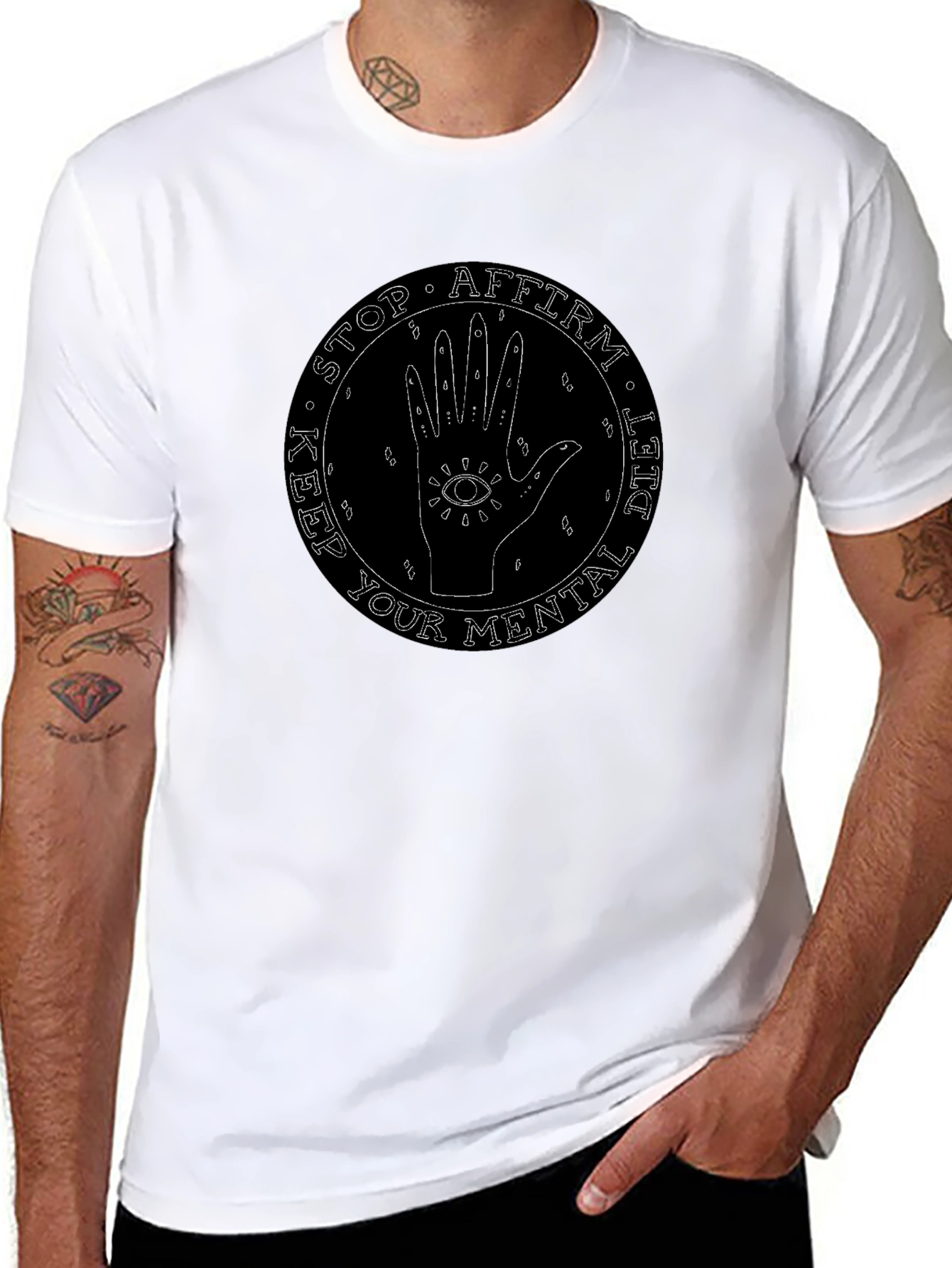 Keep Your Mental Diet Graphic Tee - Black