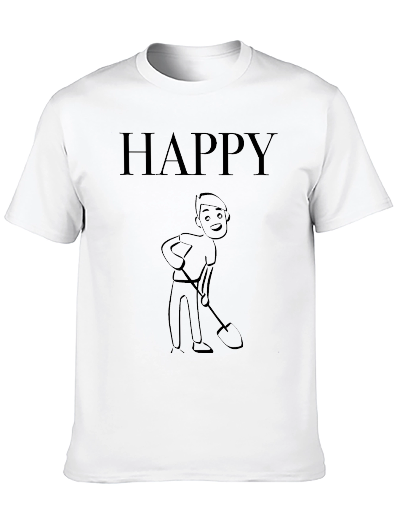 Happy Digger Graphic Tee - Black Crew Neck