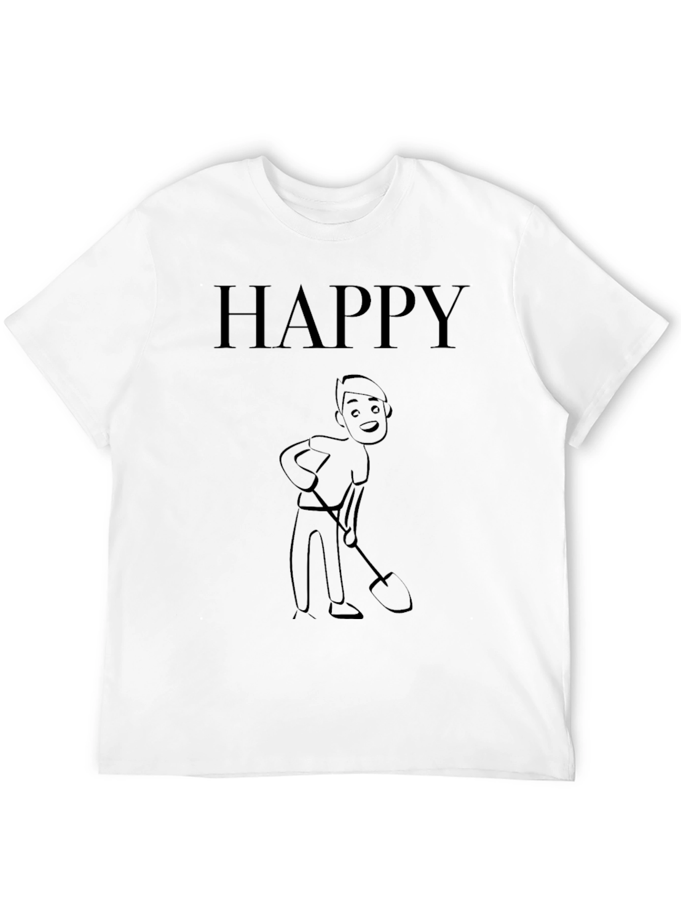 Happy Digger Graphic Tee - Black Crew Neck