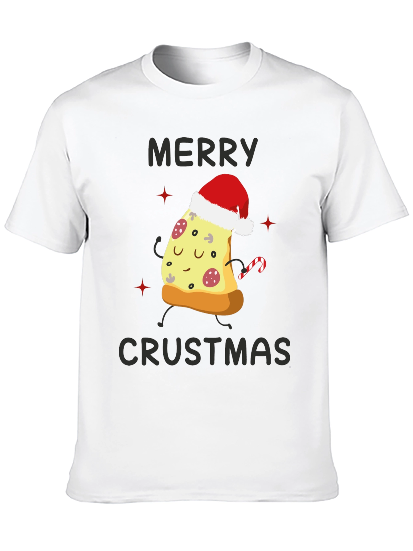 Merry Crustmas Pizza T-Shirt - Holiday Fun!