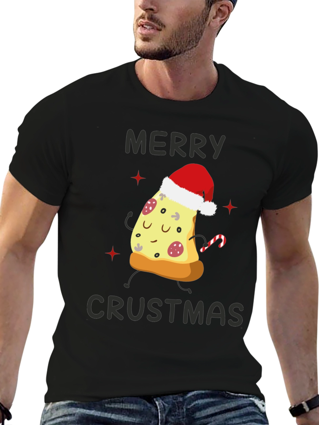 Merry Crustmas Pizza T-Shirt - Holiday Fun!
