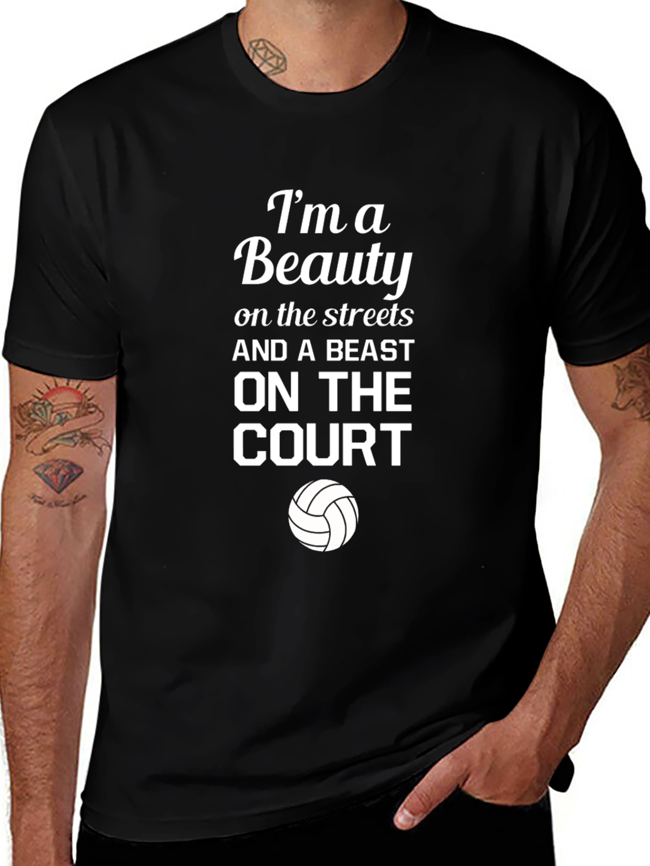 Beauty and Beast Volleyball Graphic Tee
