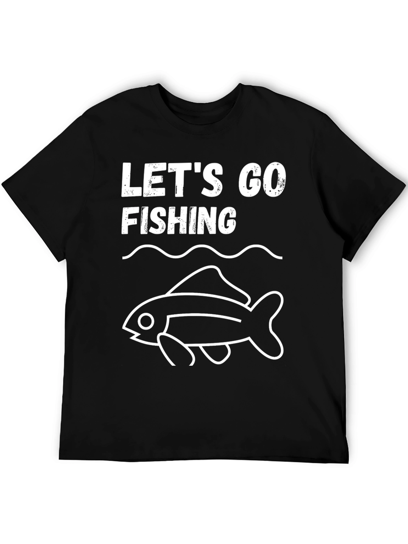 Lets Go Fishing Black T-Shirt