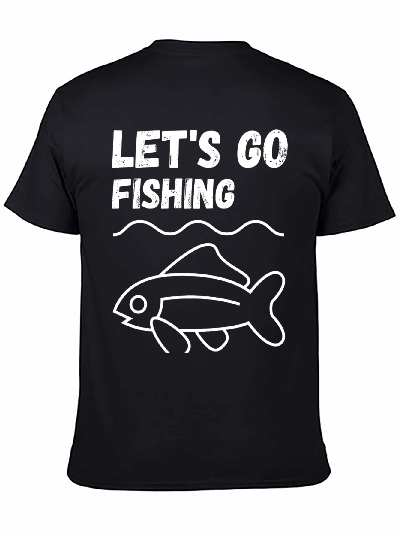 Lets Go Fishing Black T-Shirt