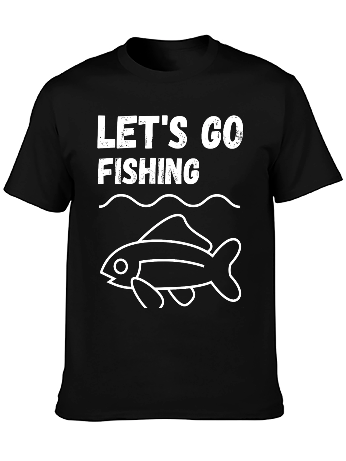 Lets Go Fishing Black T-Shirt