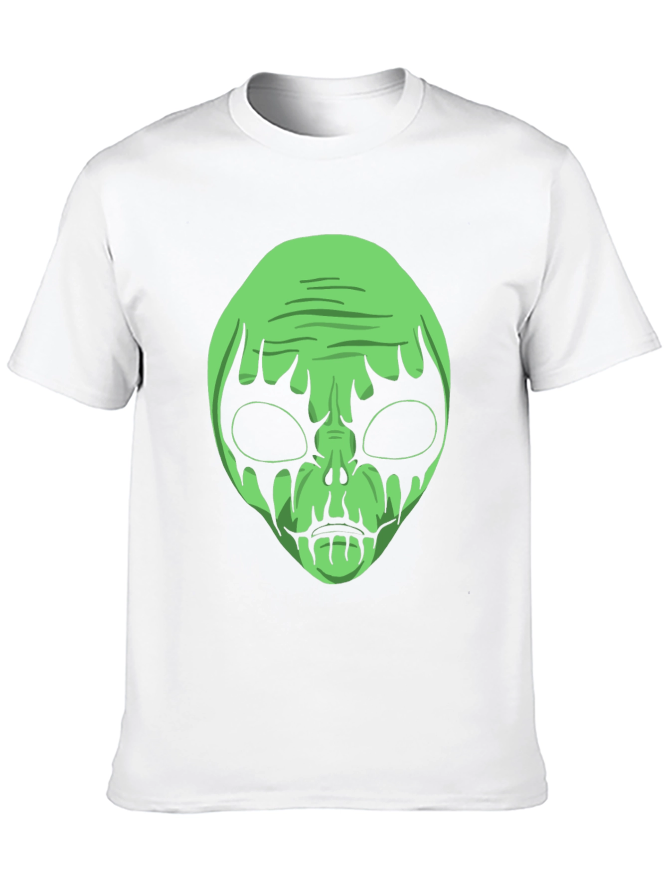 Green Alien Graphic Black T-Shirt