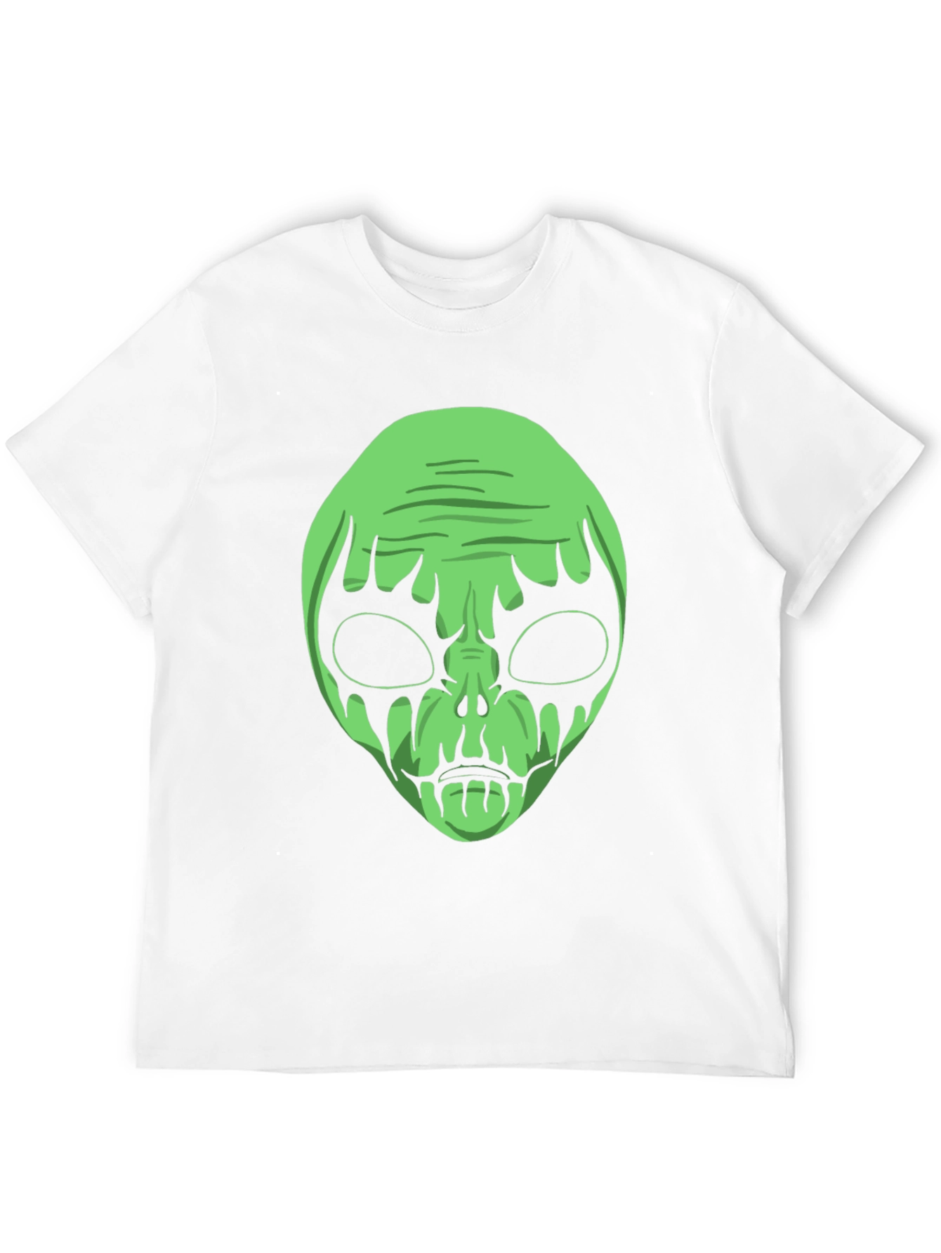 Green Alien Graphic Black T-Shirt
