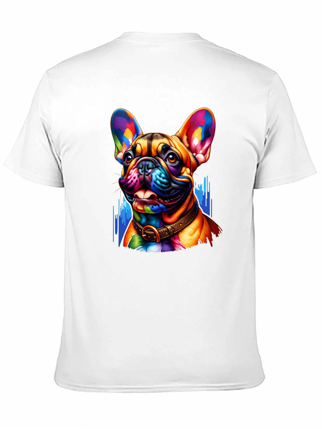 Vibrant French Bulldog Graphic Tee - Mens Black T-Shirt