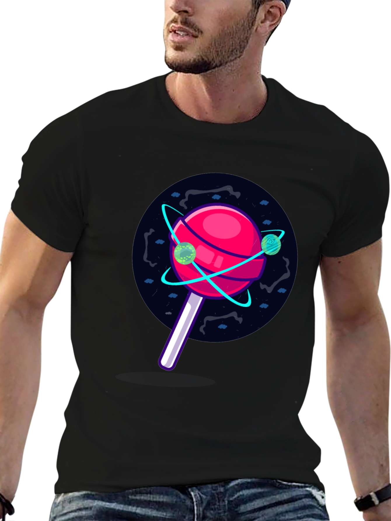 Cosmic Candy T-Shirt - Black Unique Graphic Tee
