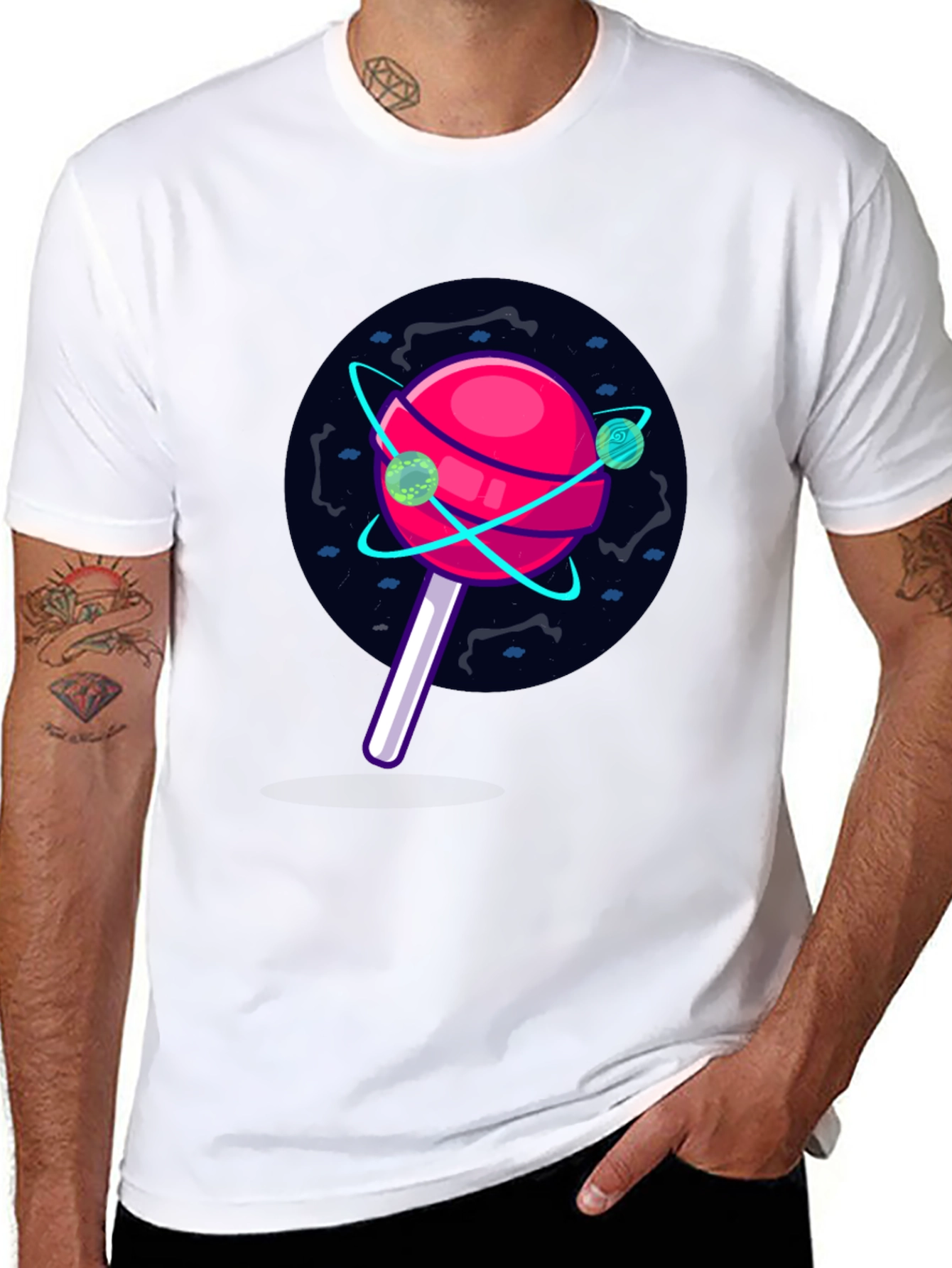 Cosmic Candy T-Shirt - Black Unique Graphic Tee