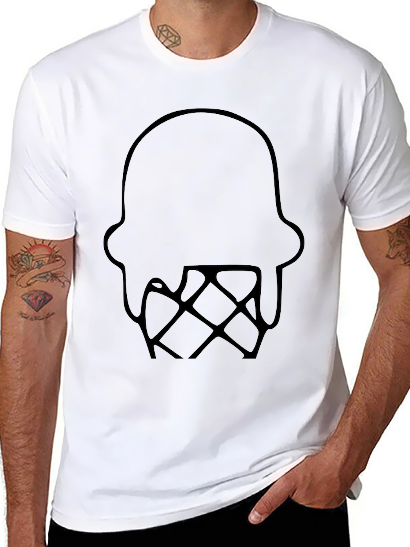 Cool Graphic Tee - Ice Cream Cone Design