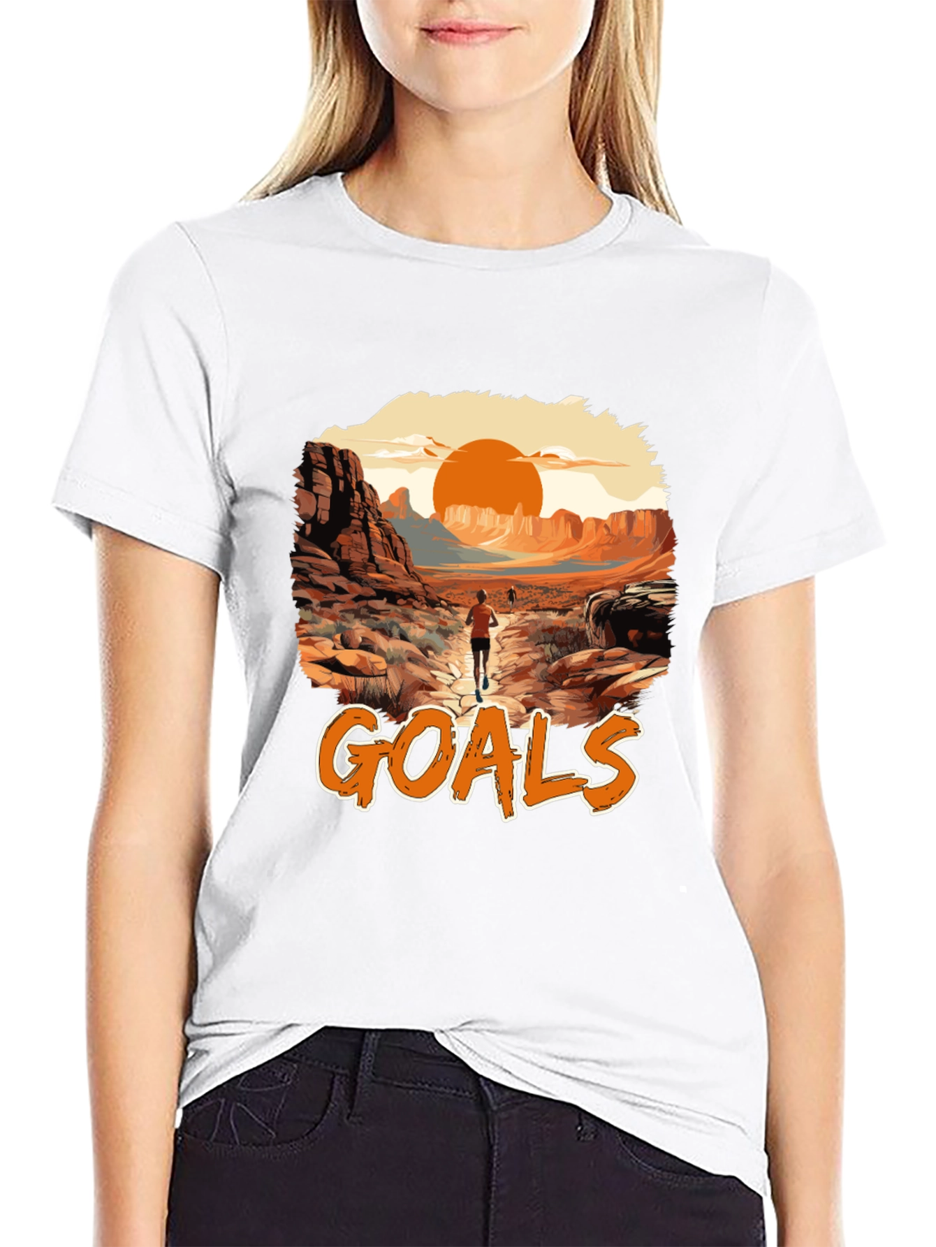 Goals Desert Running T-Shirt - Achieve Your Dreams!