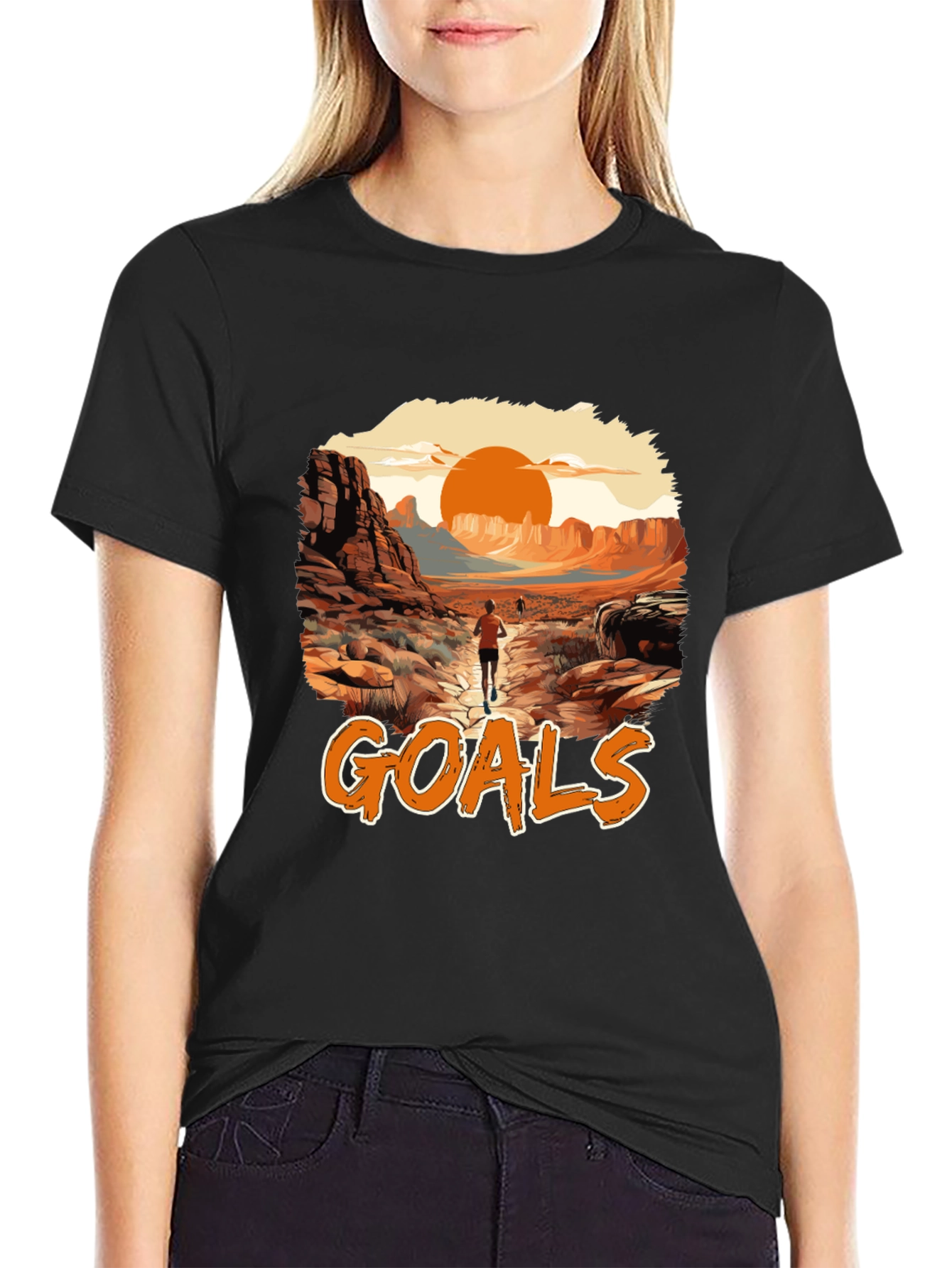 Goals Desert Running T-Shirt - Achieve Your Dreams!