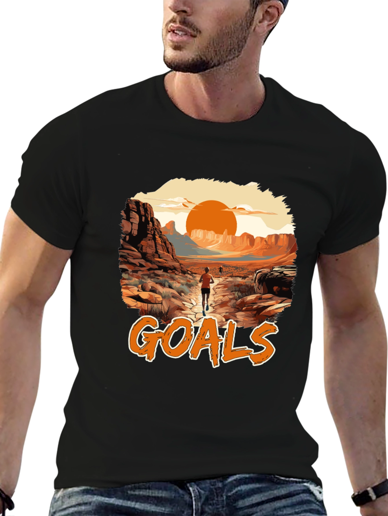 Goals Desert Running T-Shirt - Achieve Your Dreams!